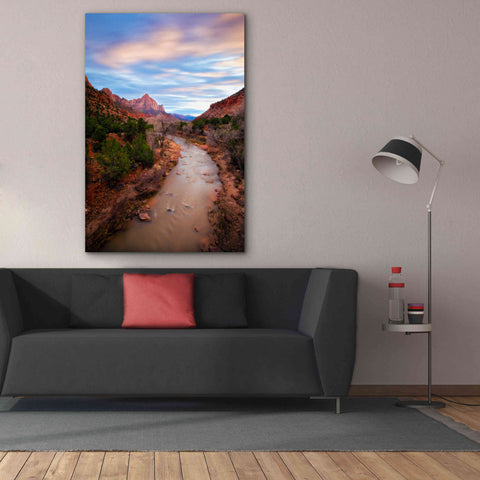 Image of 'Zion River Vert' by Thomas Haney, Giclee Canvas Wall Art,40 x 60