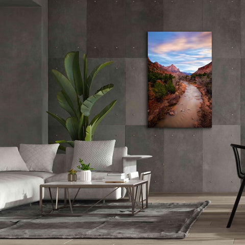 Image of 'Zion River Vert' by Thomas Haney, Giclee Canvas Wall Art,40 x 60