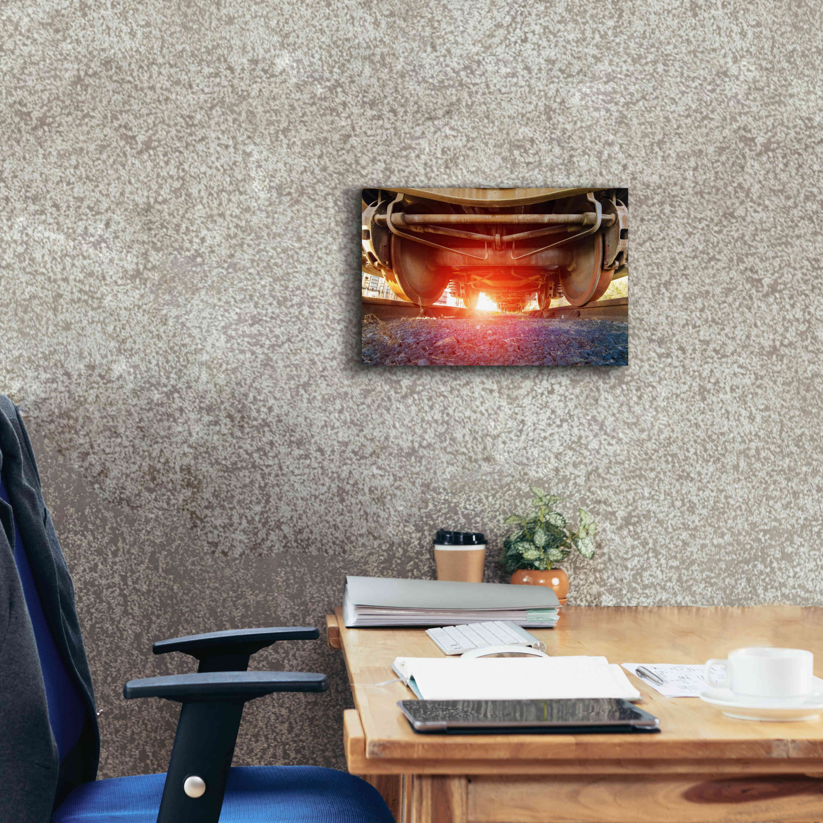 'Atomic Train' by Sebastien Lory, Giclee Canvas Wall Art,18 x 12