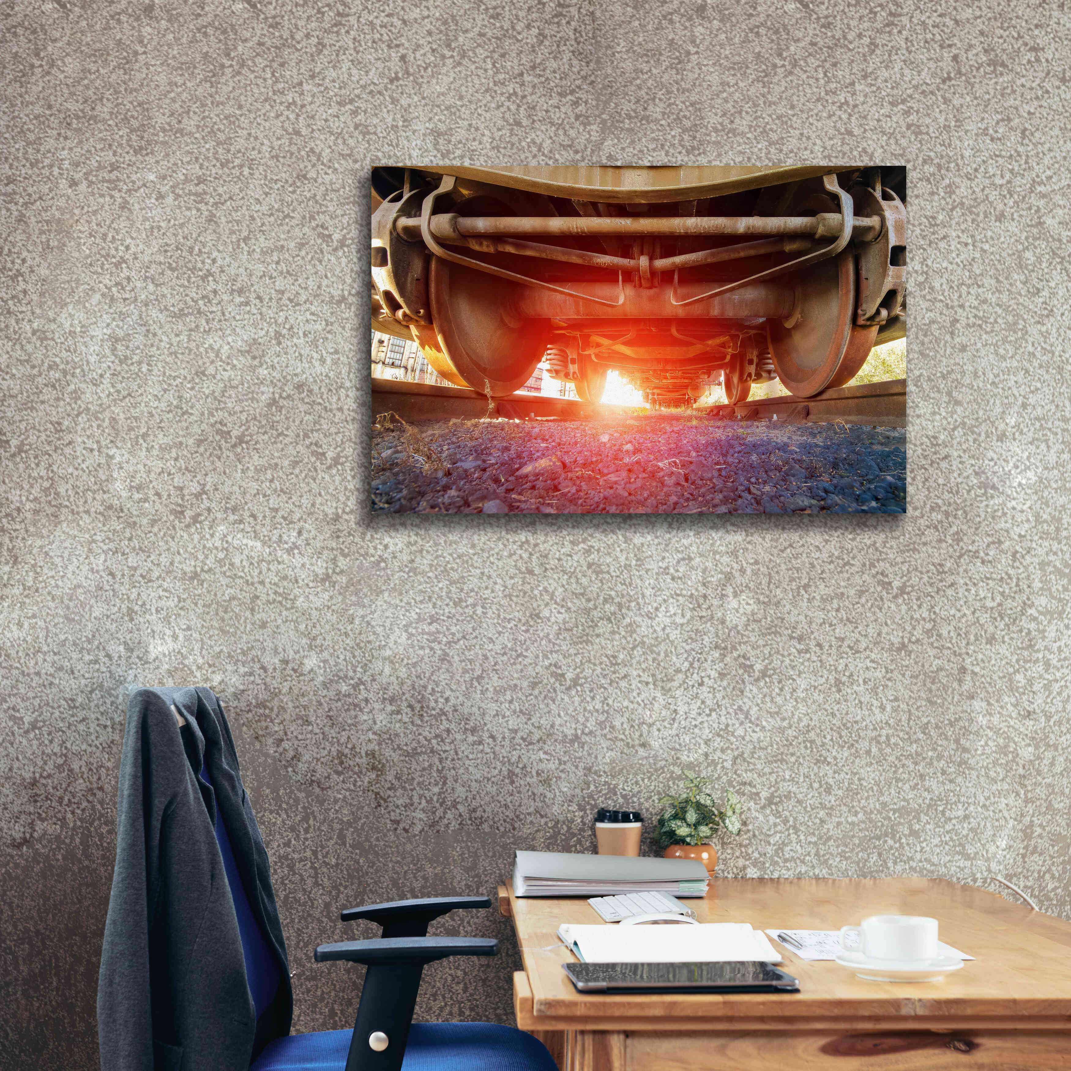'Atomic Train' by Sebastien Lory, Giclee Canvas Wall Art,40 x 26