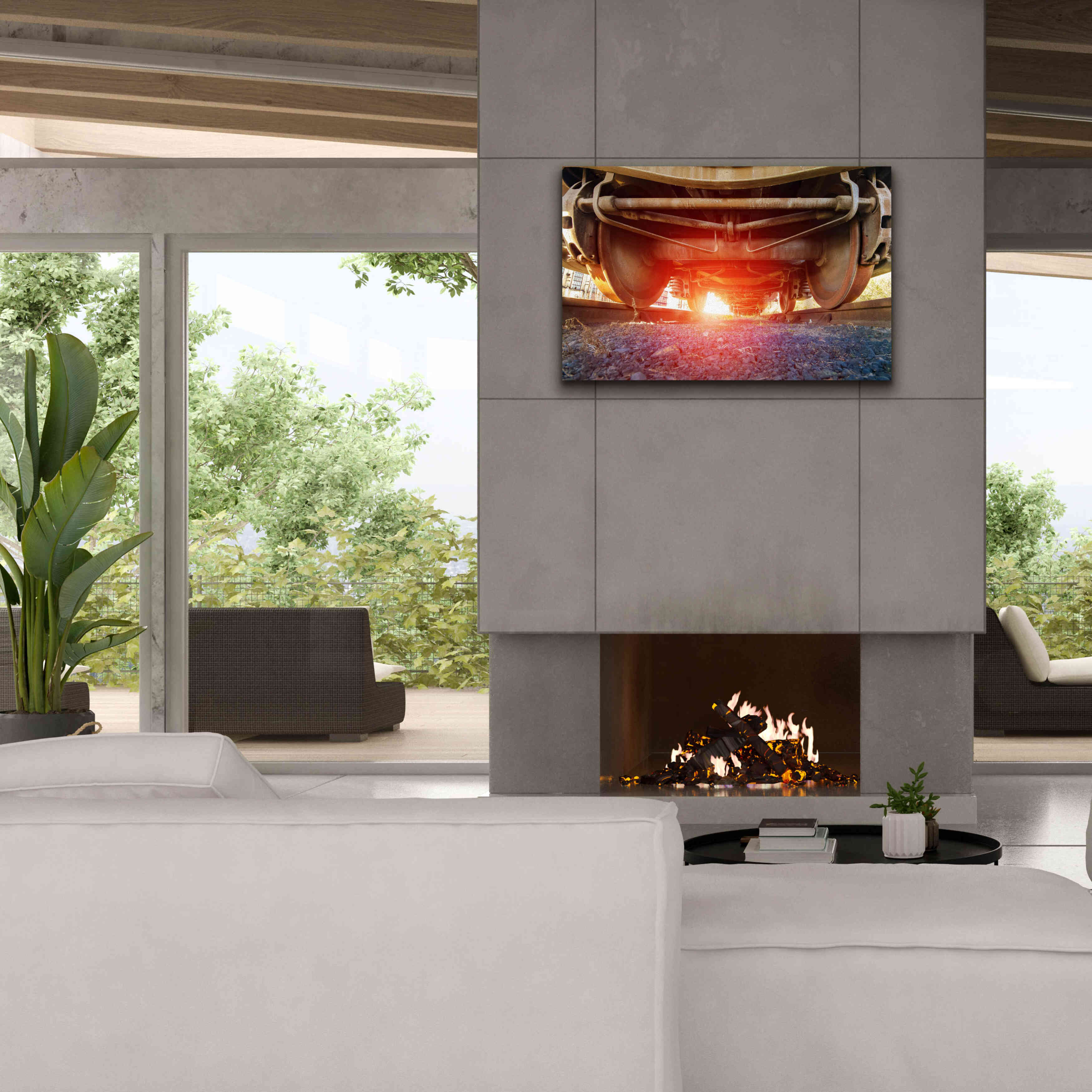 'Atomic Train' by Sebastien Lory, Giclee Canvas Wall Art,40 x 26