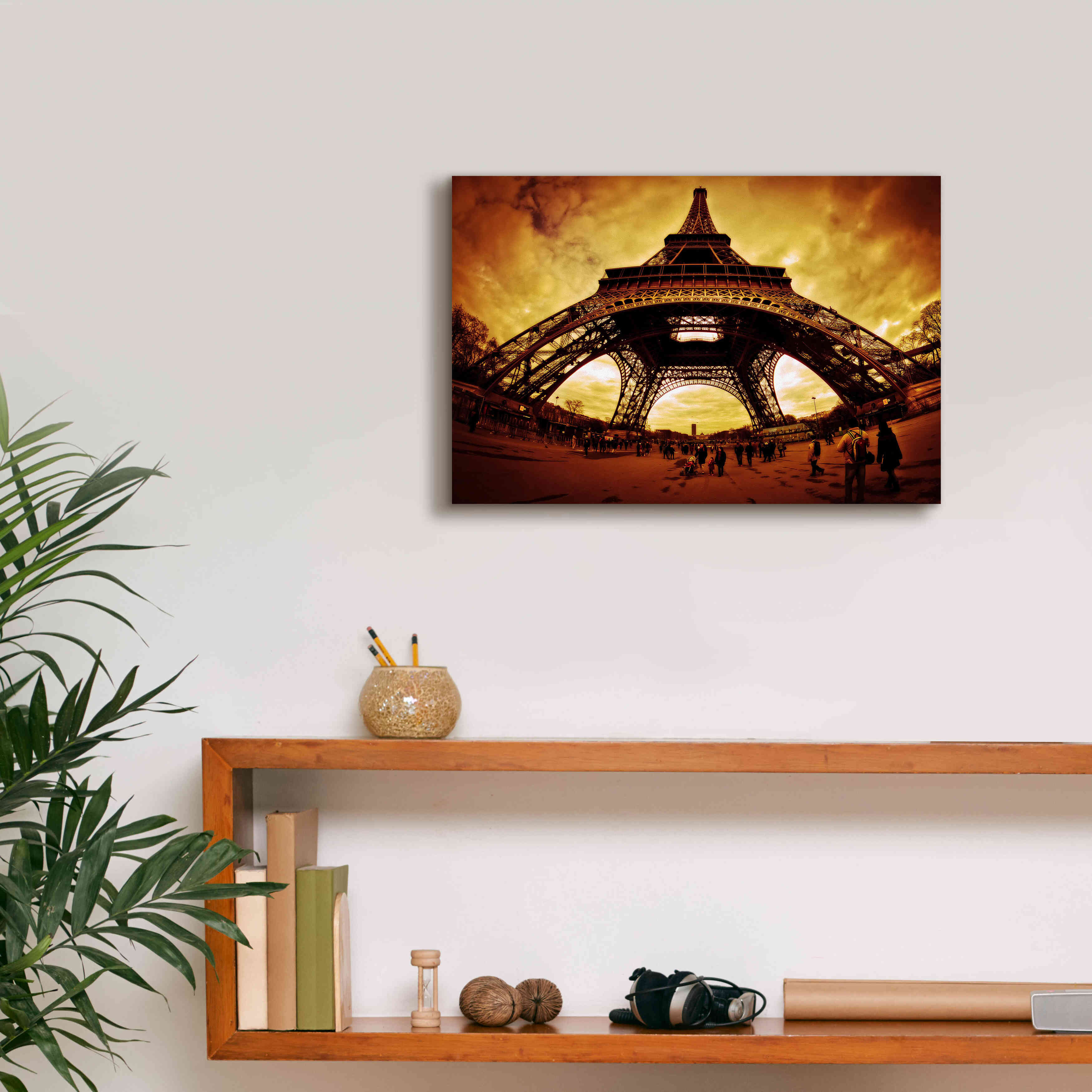 'Eiffel Apocalypse Color' by Sebastien Lory, Giclee Canvas Wall Art,18 x 12