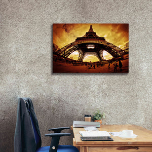 'Eiffel Apocalypse Color' by Sebastien Lory, Giclee Canvas Wall Art,40 x 26