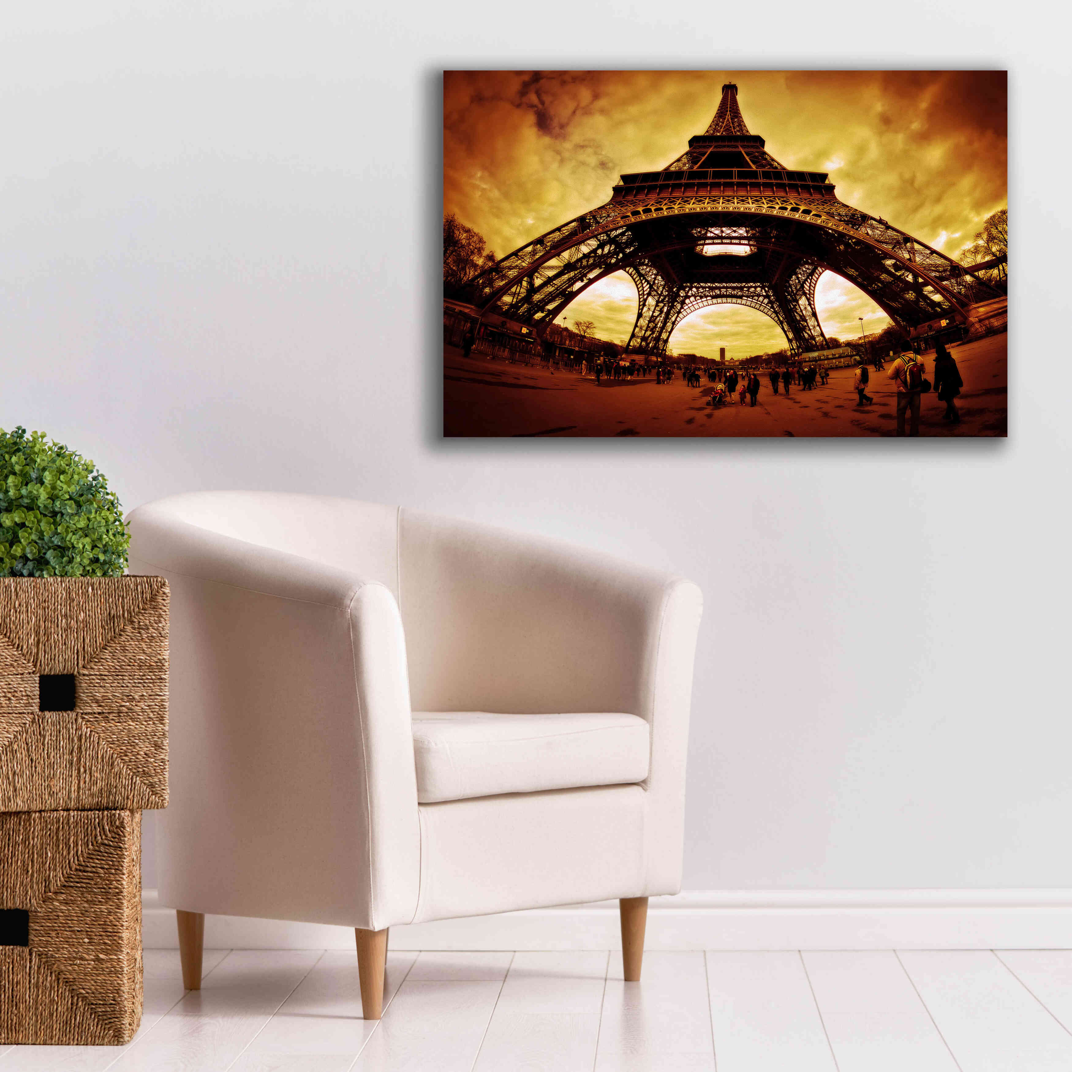 'Eiffel Apocalypse Color' by Sebastien Lory, Giclee Canvas Wall Art,40 x 26