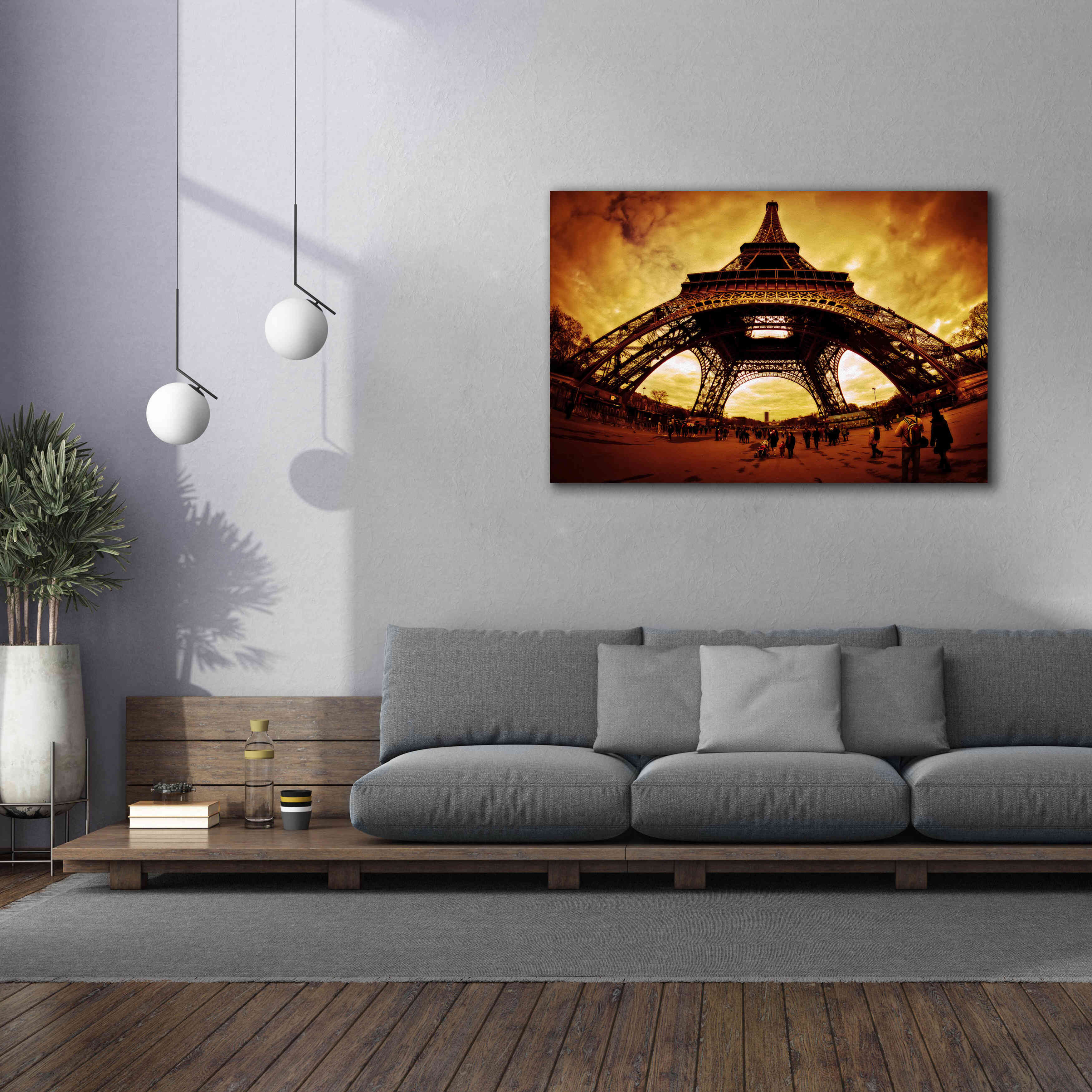 'Eiffel Apocalypse Color' by Sebastien Lory, Giclee Canvas Wall Art,60 x 40