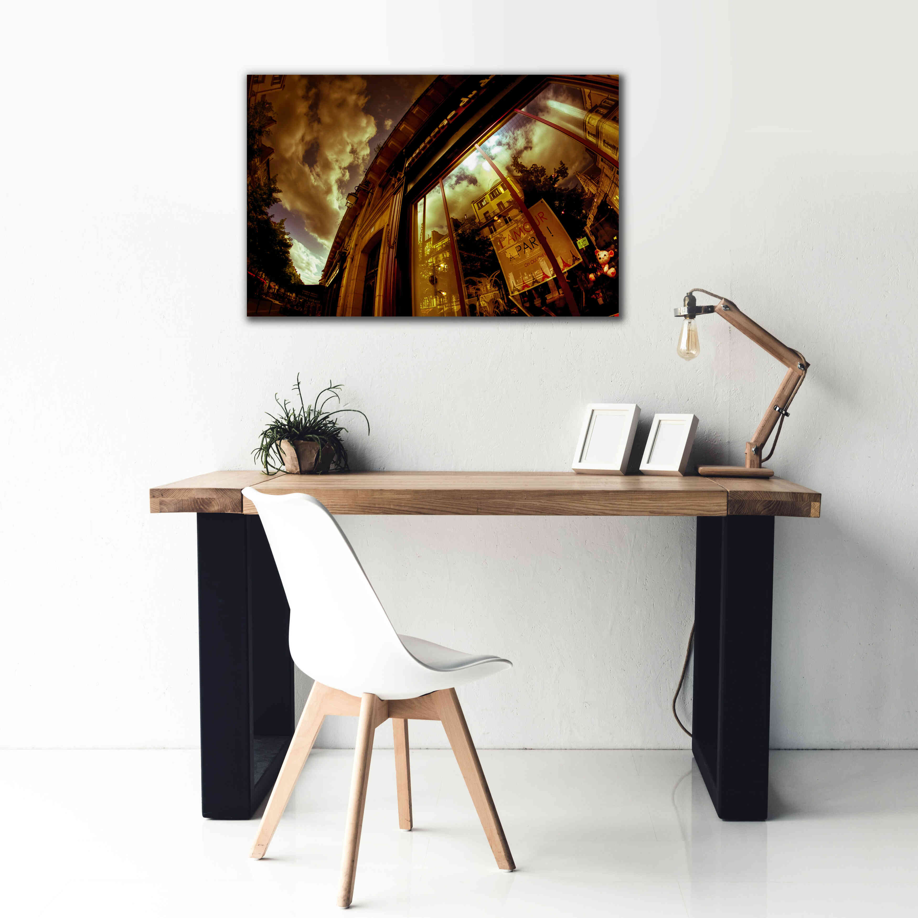 'Love In Paris' by Sebastien Lory, Giclee Canvas Wall Art,40 x 26