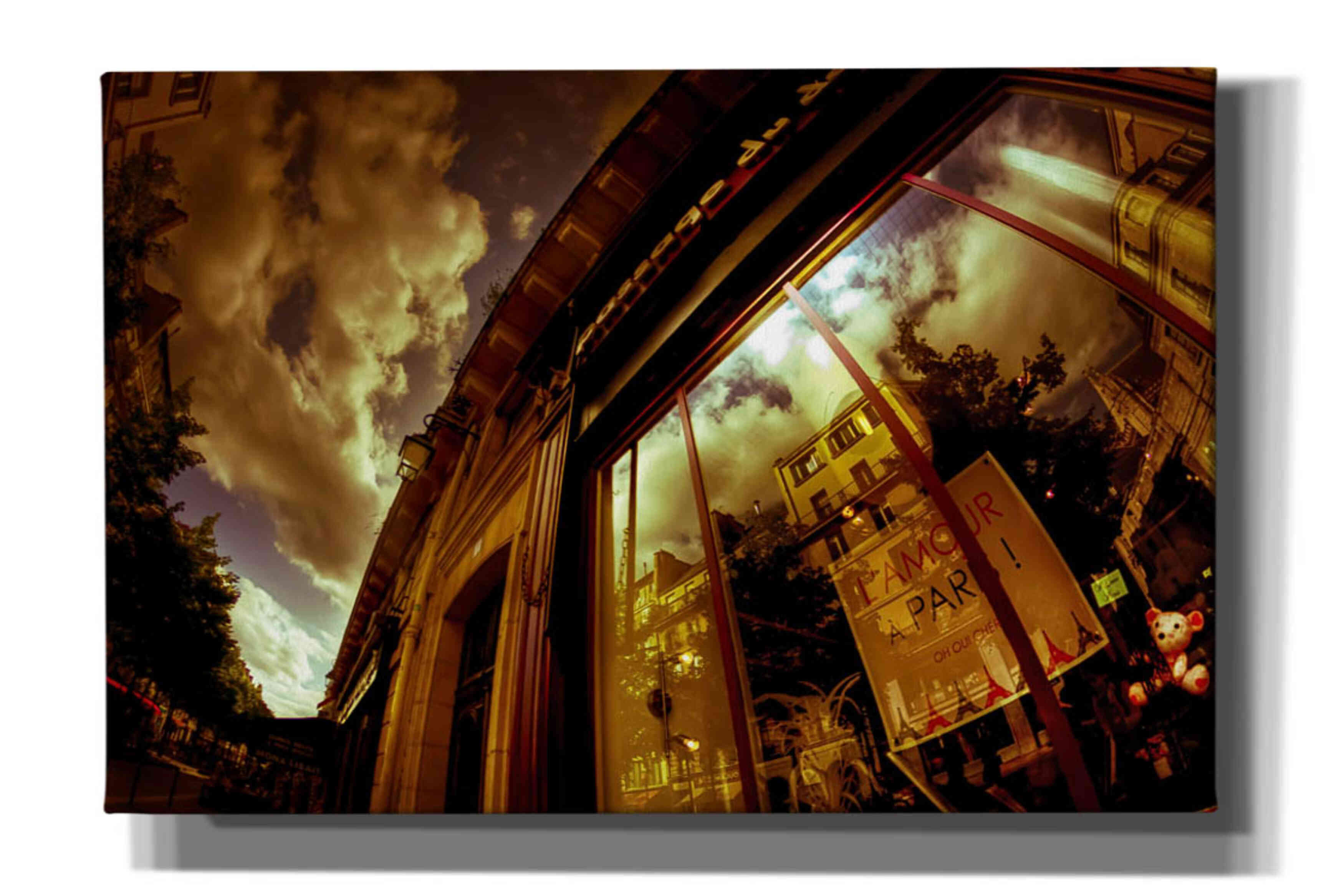 'Love In Paris' by Sebastien Lory, Giclee Canvas Wall Art