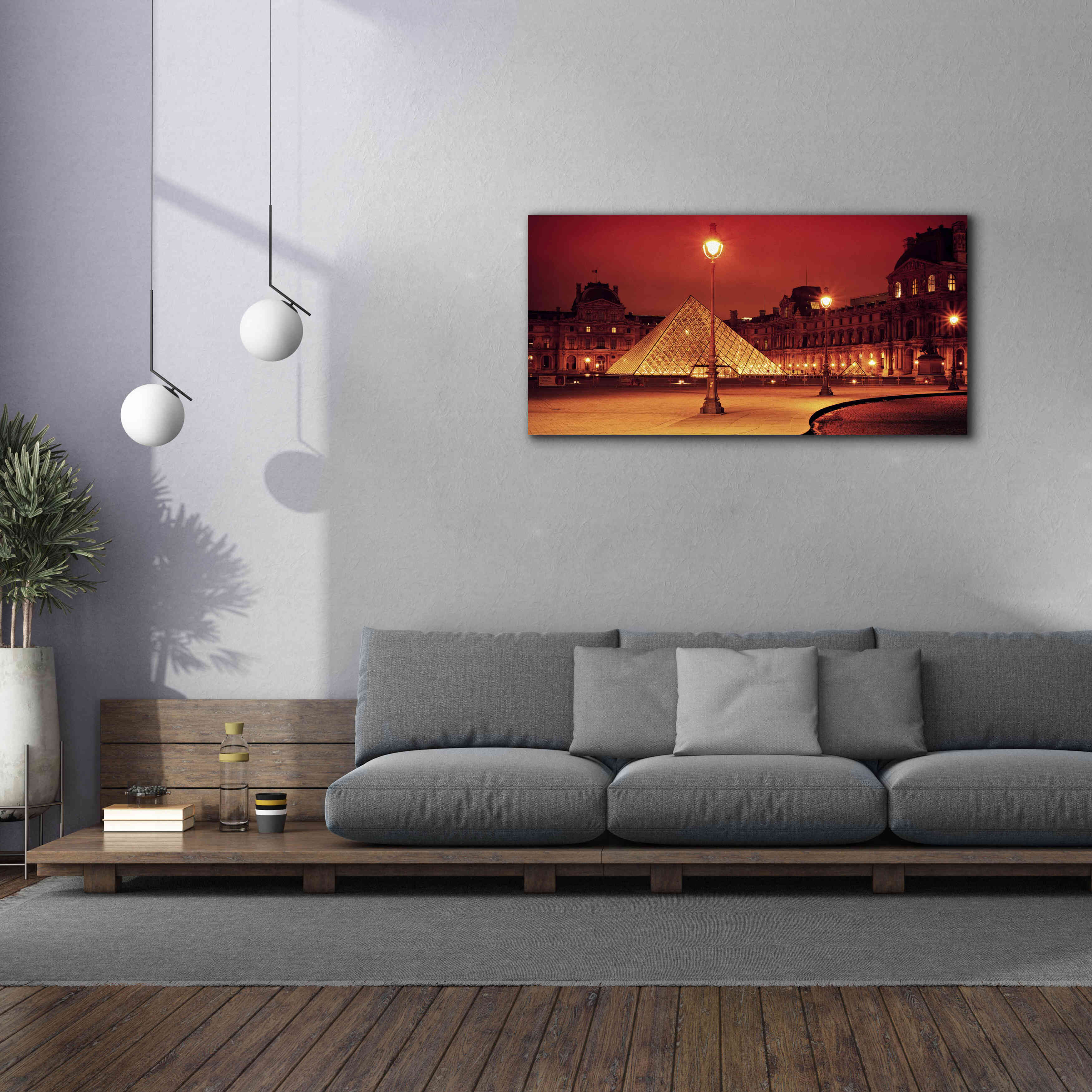 'Louvre' by Sebastien Lory, Giclee Canvas Wall Art,60 x 30