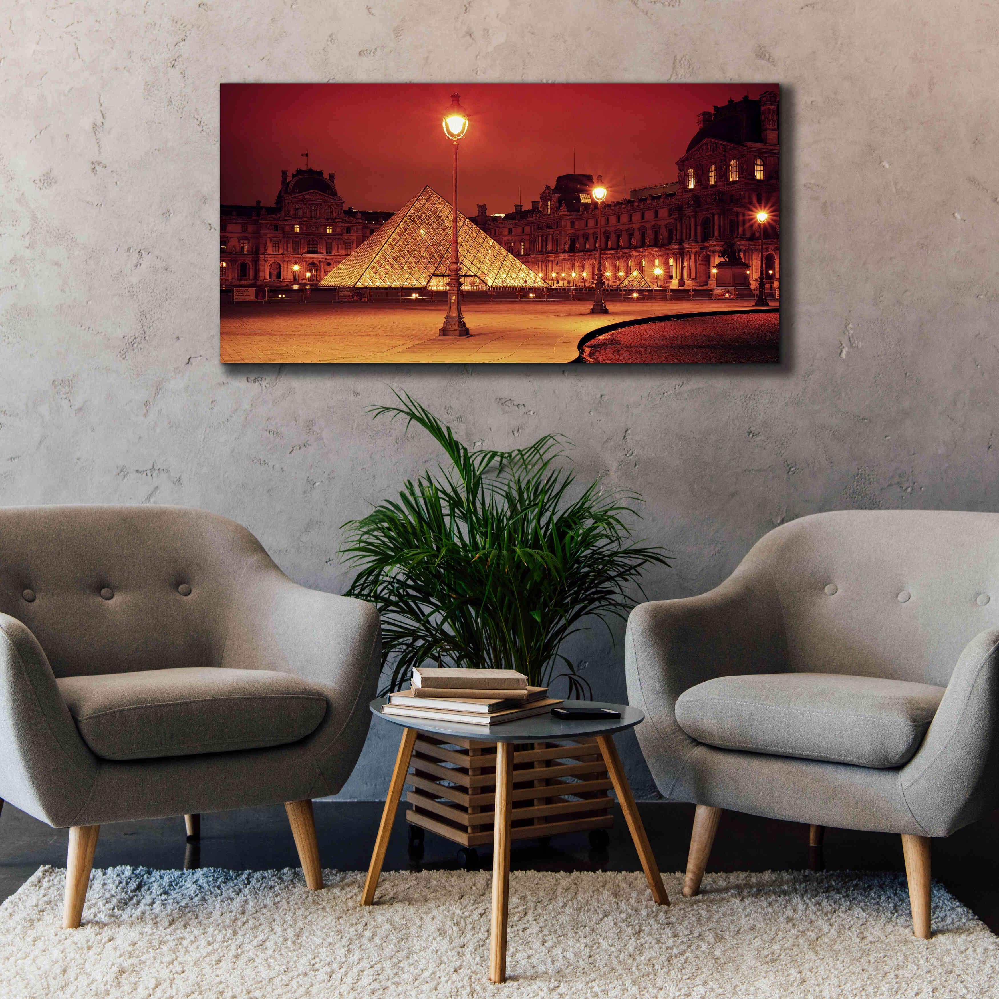 'Louvre' by Sebastien Lory, Giclee Canvas Wall Art,60 x 30
