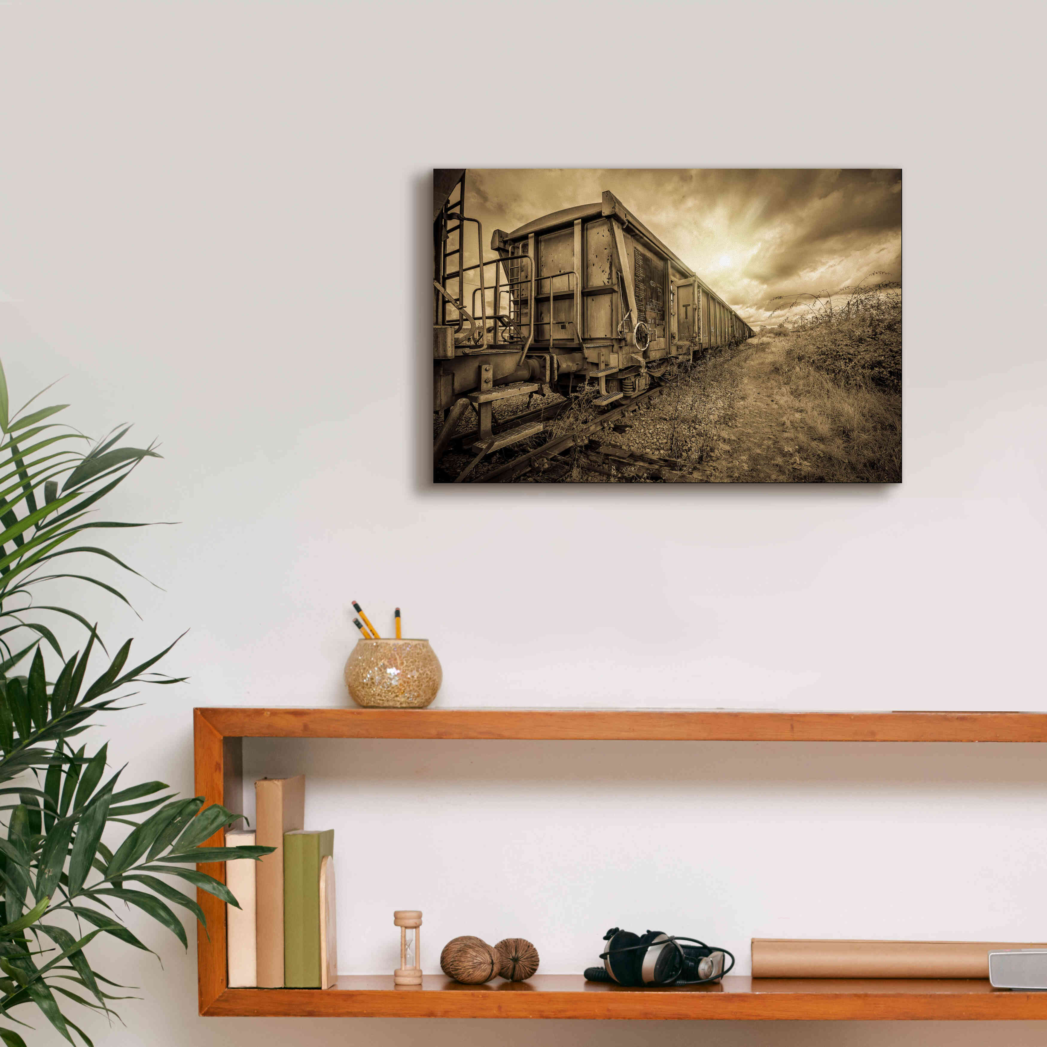 'Lost Train' by Sebastien Lory, Giclee Canvas Wall Art,18 x 12