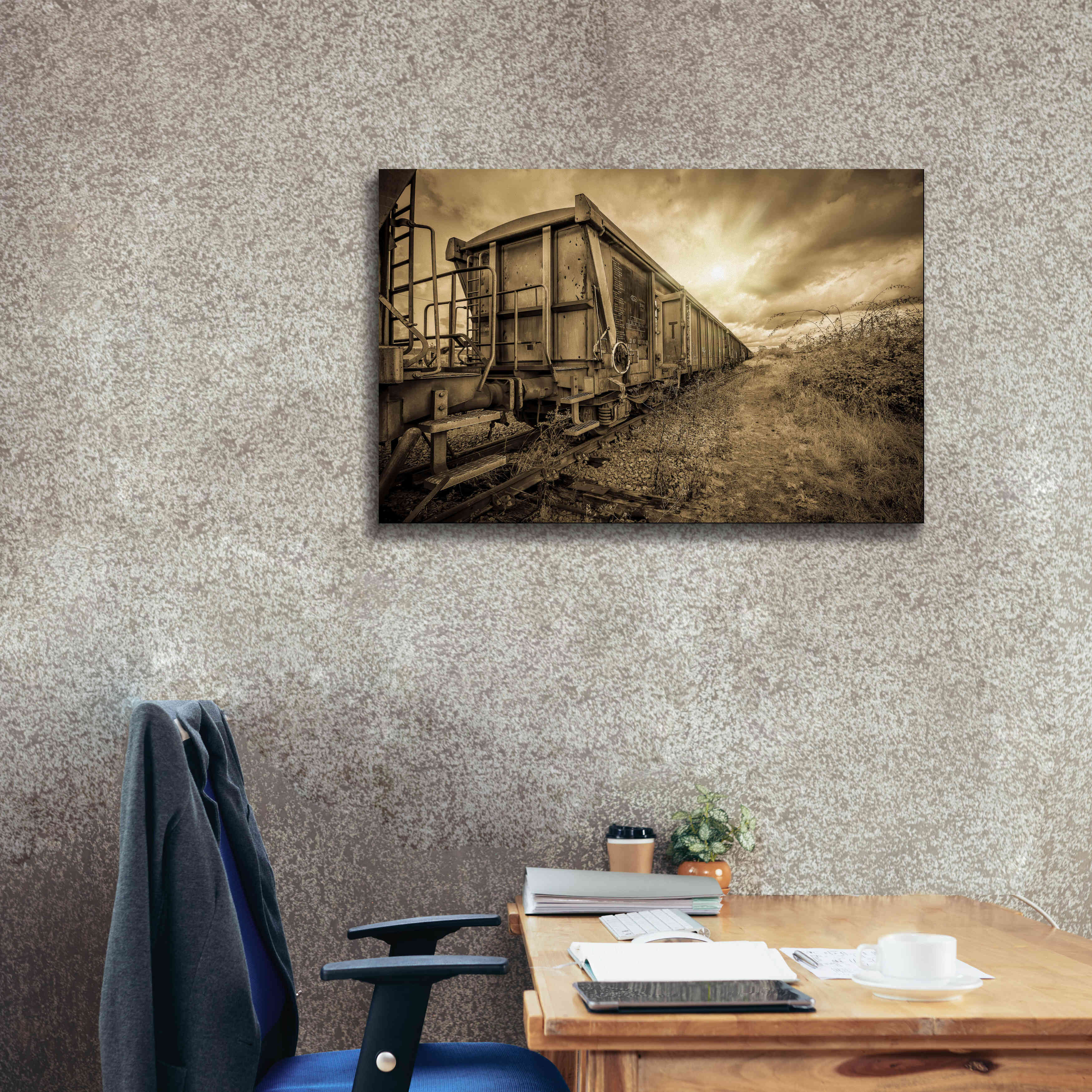 'Lost Train' by Sebastien Lory, Giclee Canvas Wall Art,40 x 26