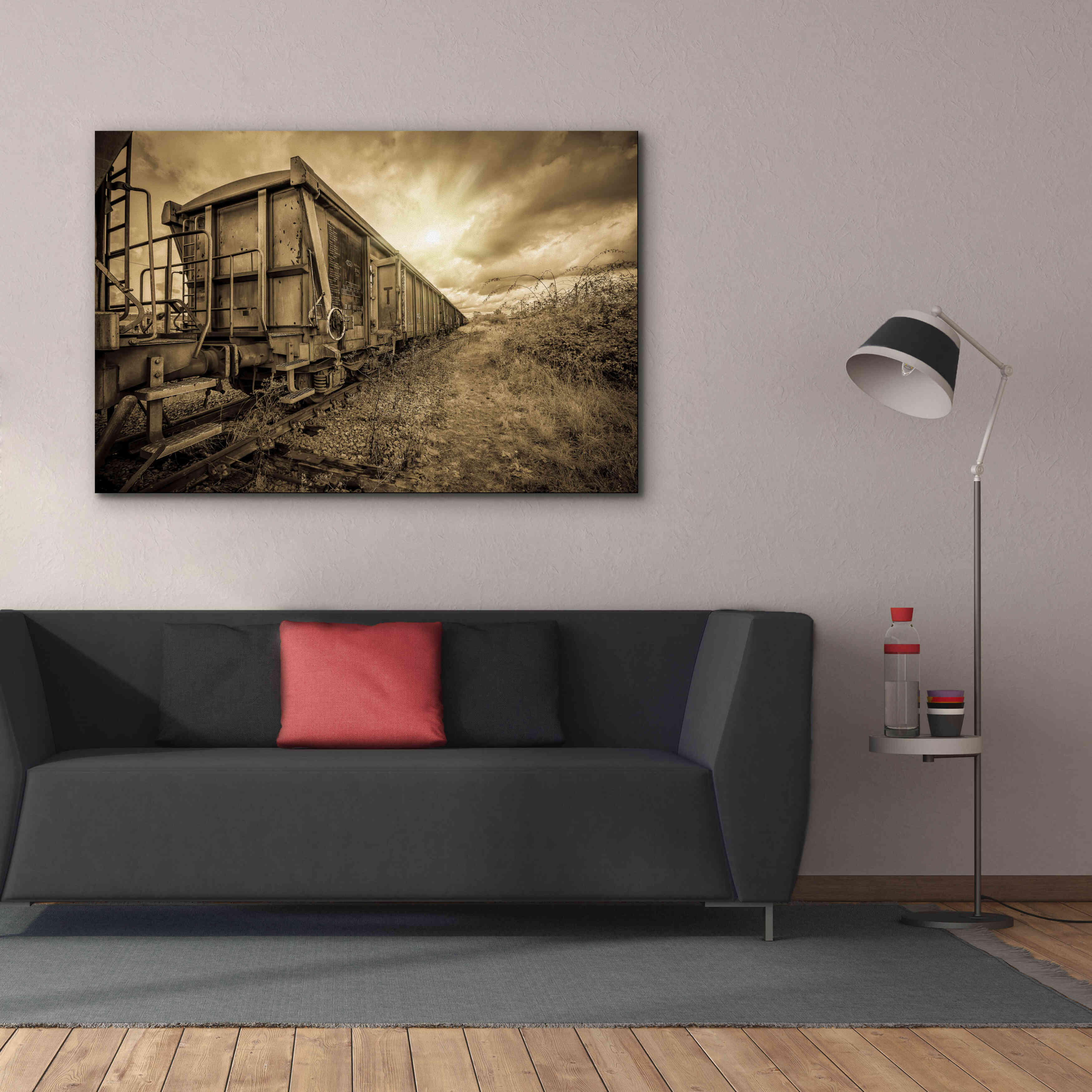 'Lost Train' by Sebastien Lory, Giclee Canvas Wall Art,60 x 40