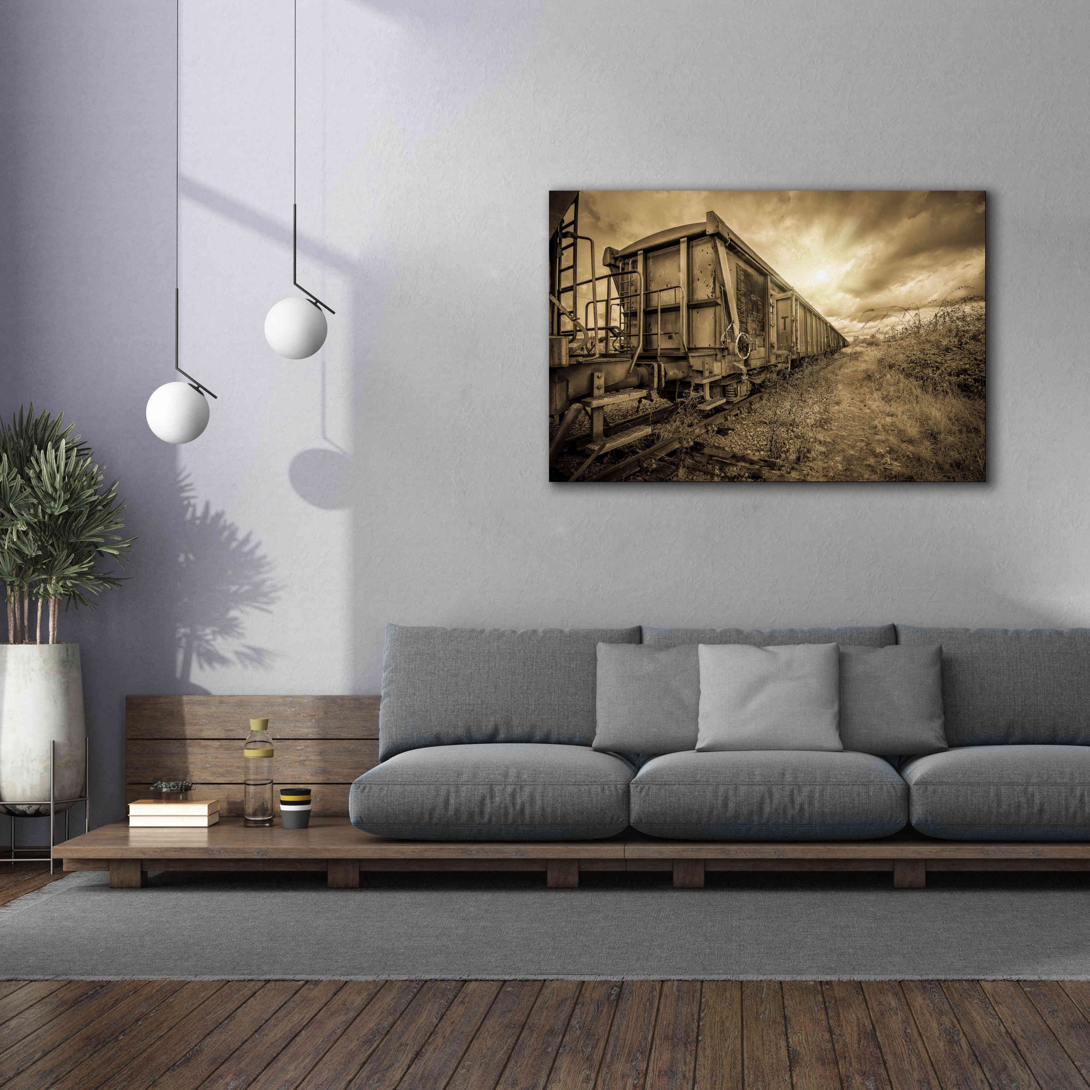 'Lost Train' by Sebastien Lory, Giclee Canvas Wall Art,60 x 40