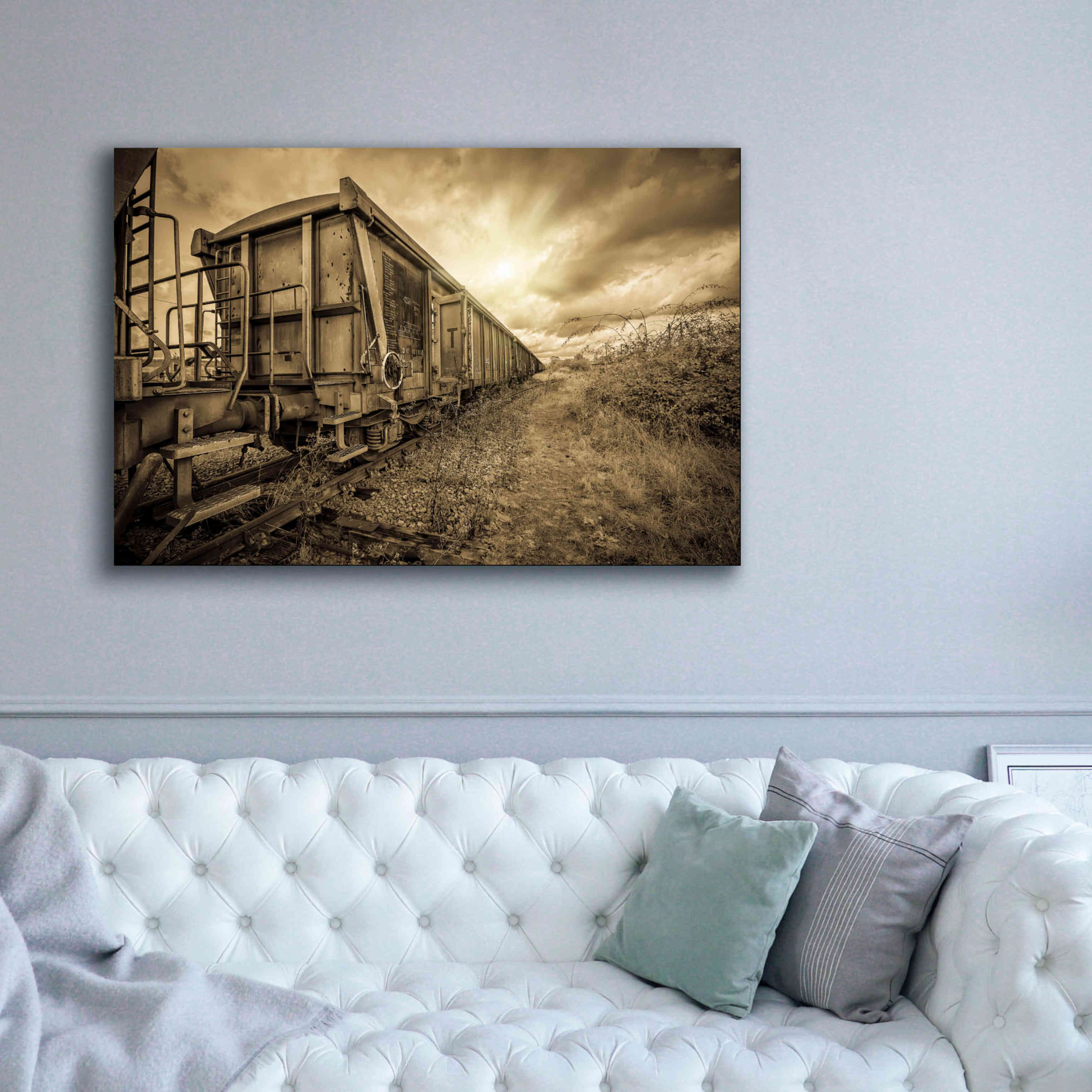 'Lost Train' by Sebastien Lory, Giclee Canvas Wall Art,60 x 40