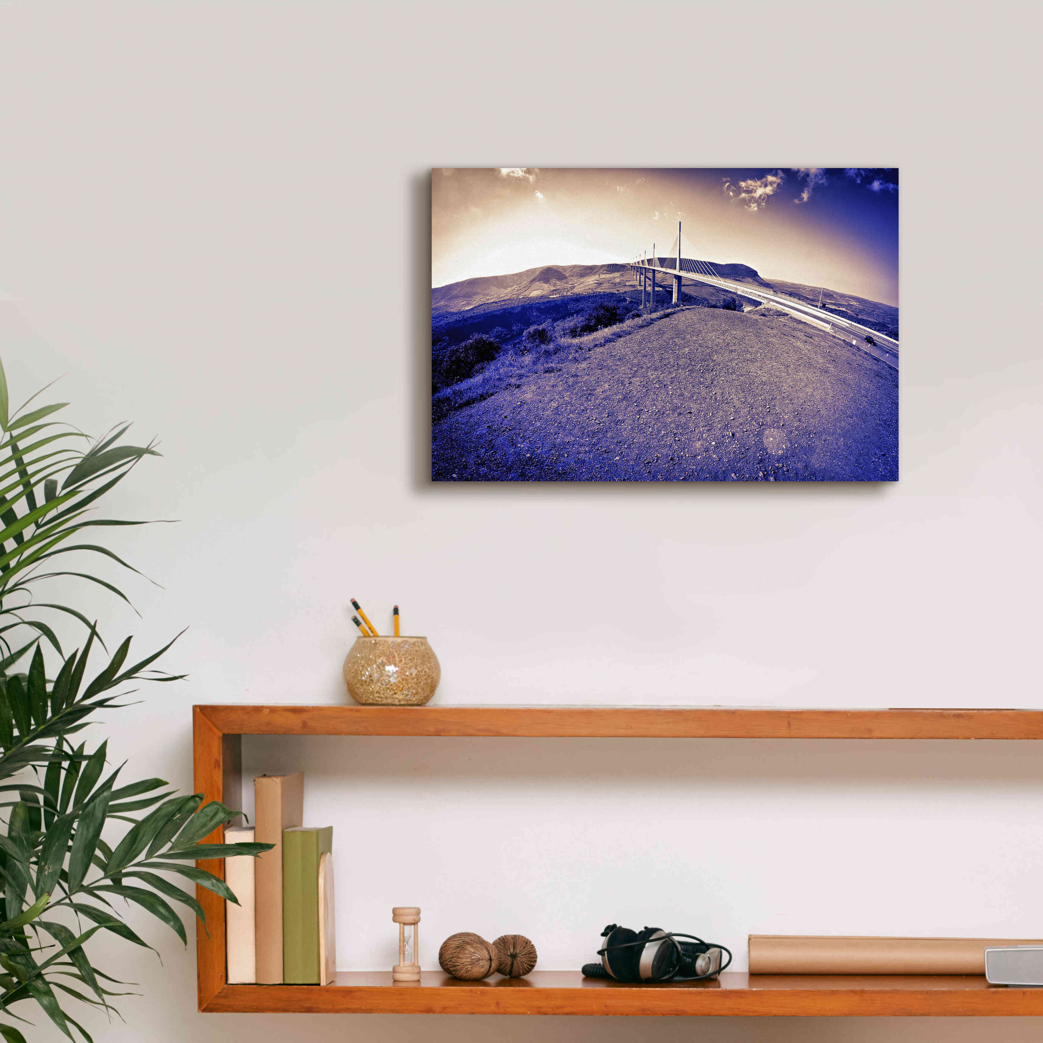 'Lunar Viaduct' by Sebastien Lory, Giclee Canvas Wall Art,18 x 12