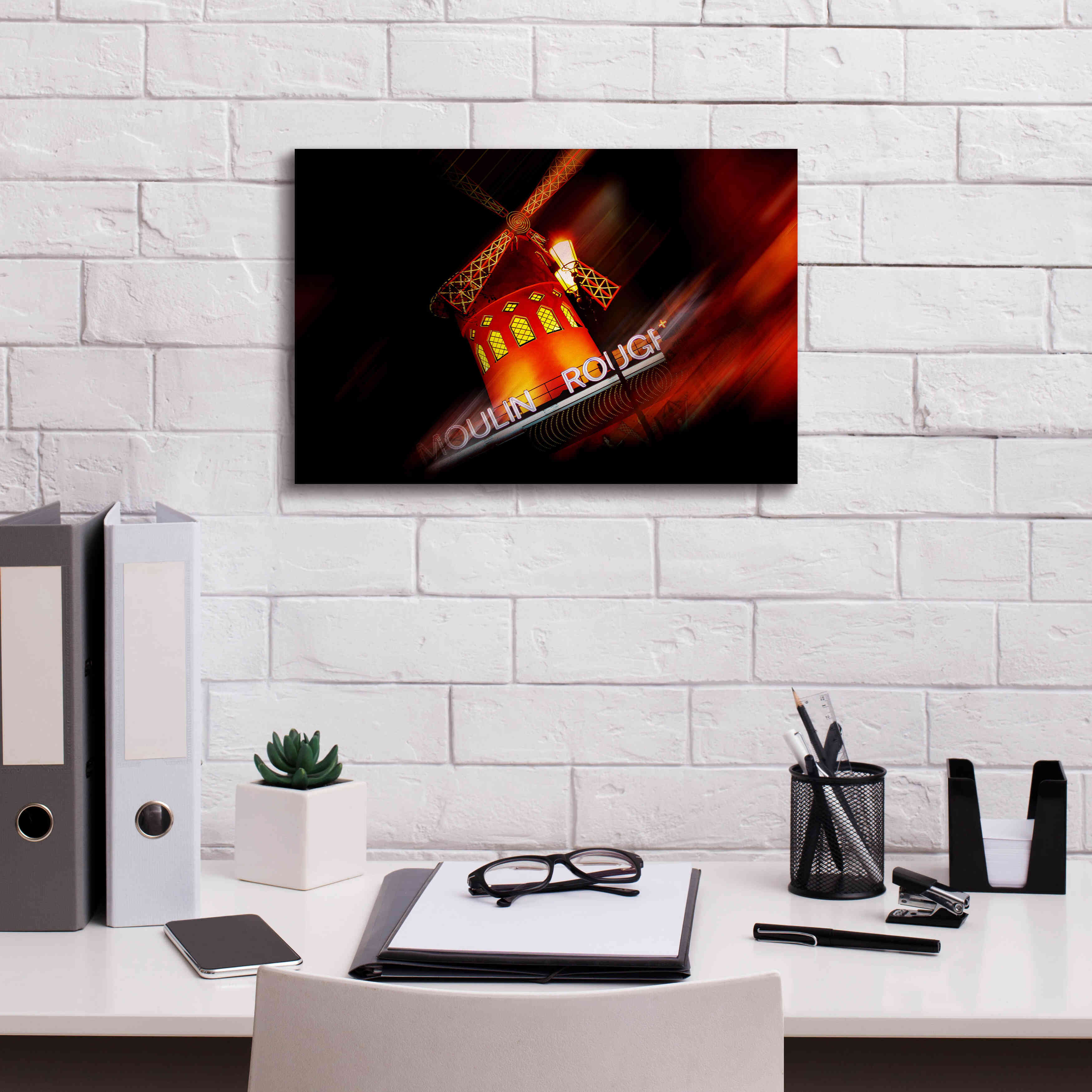 'Moulin Rouge' by Sebastien Lory, Giclee Canvas Wall Art,18 x 12