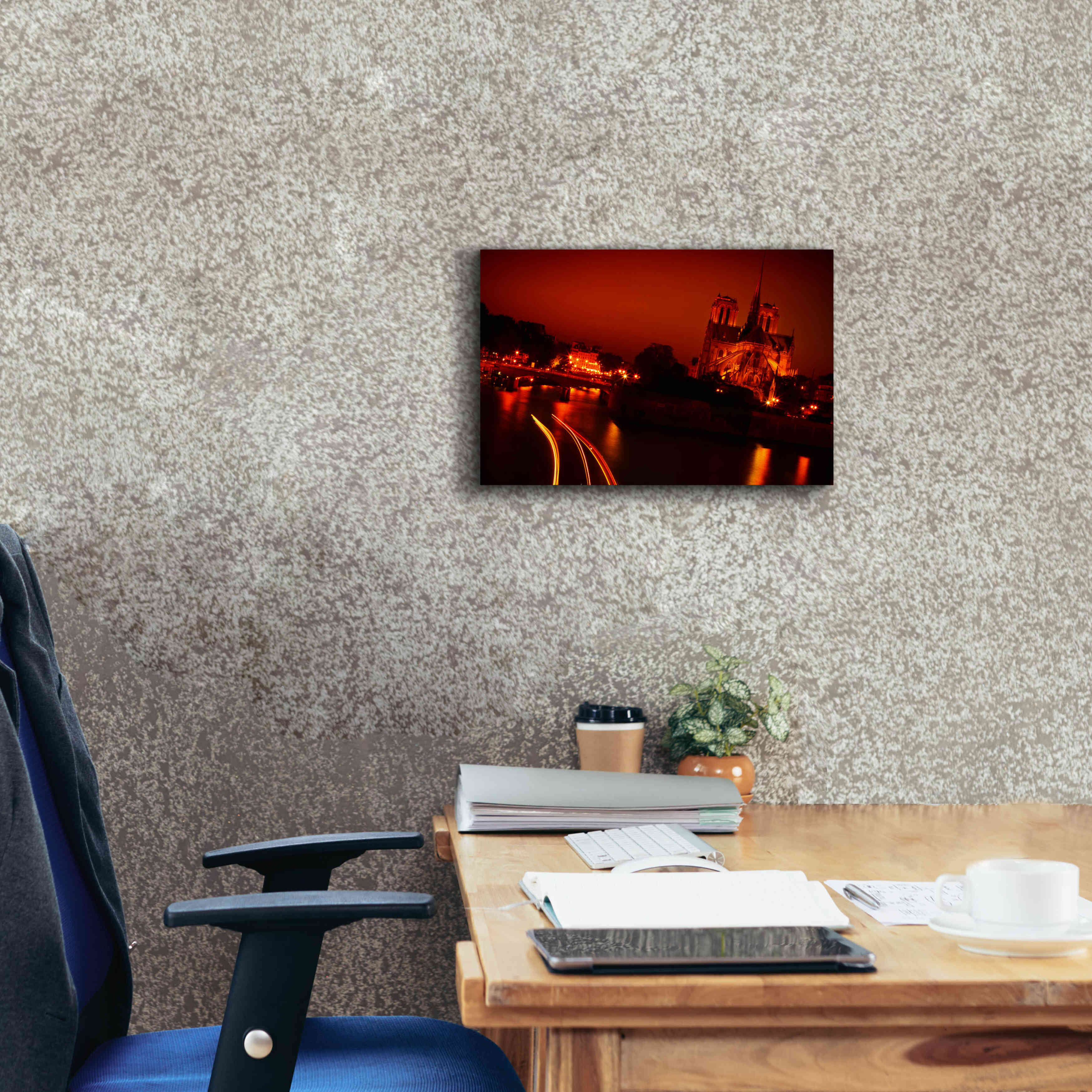 'Red Night' by Sebastien Lory, Giclee Canvas Wall Art,18 x 12