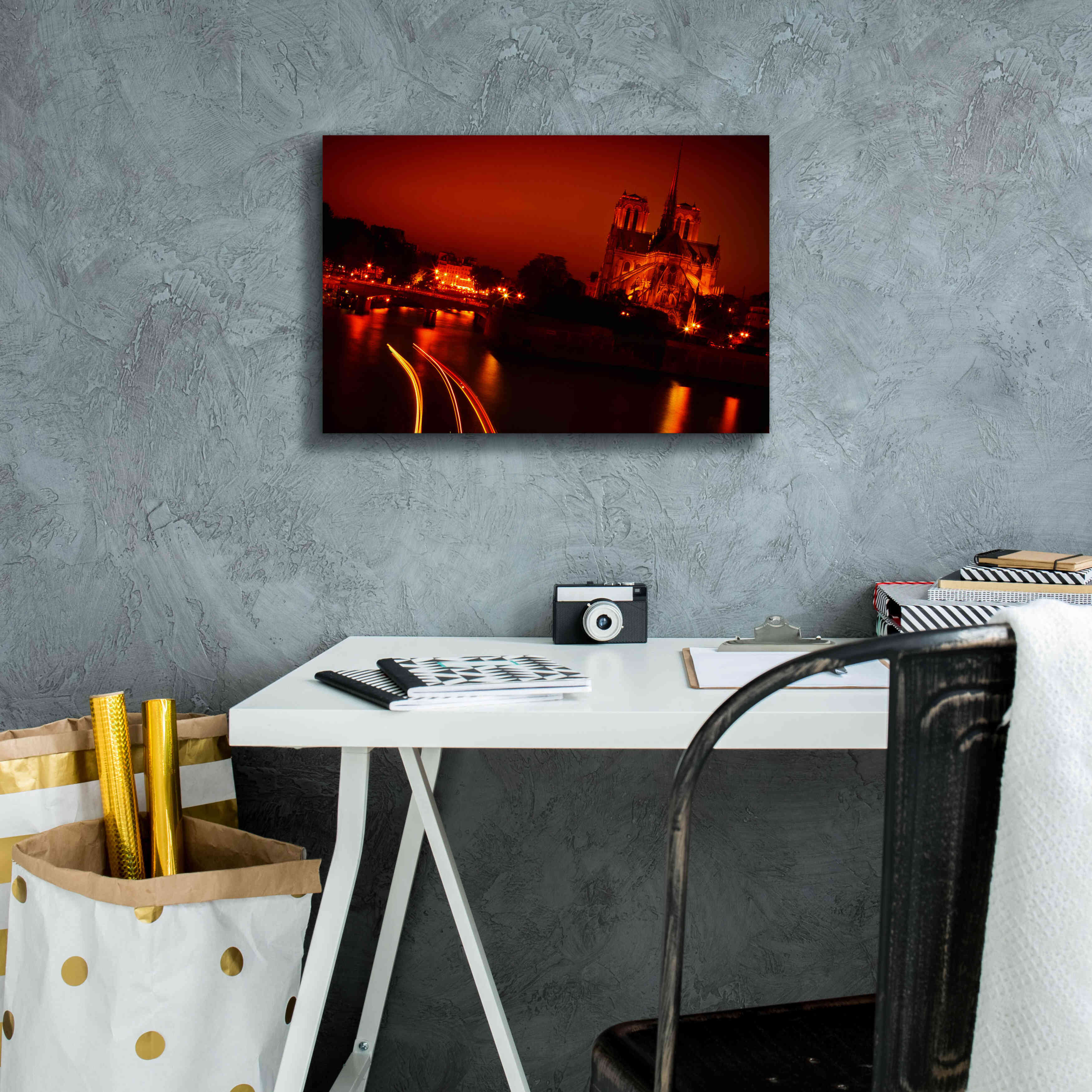 'Red Night' by Sebastien Lory, Giclee Canvas Wall Art,18 x 12