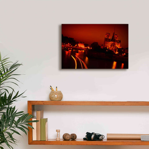 Image of 'Red Night' by Sebastien Lory, Giclee Canvas Wall Art,18 x 12
