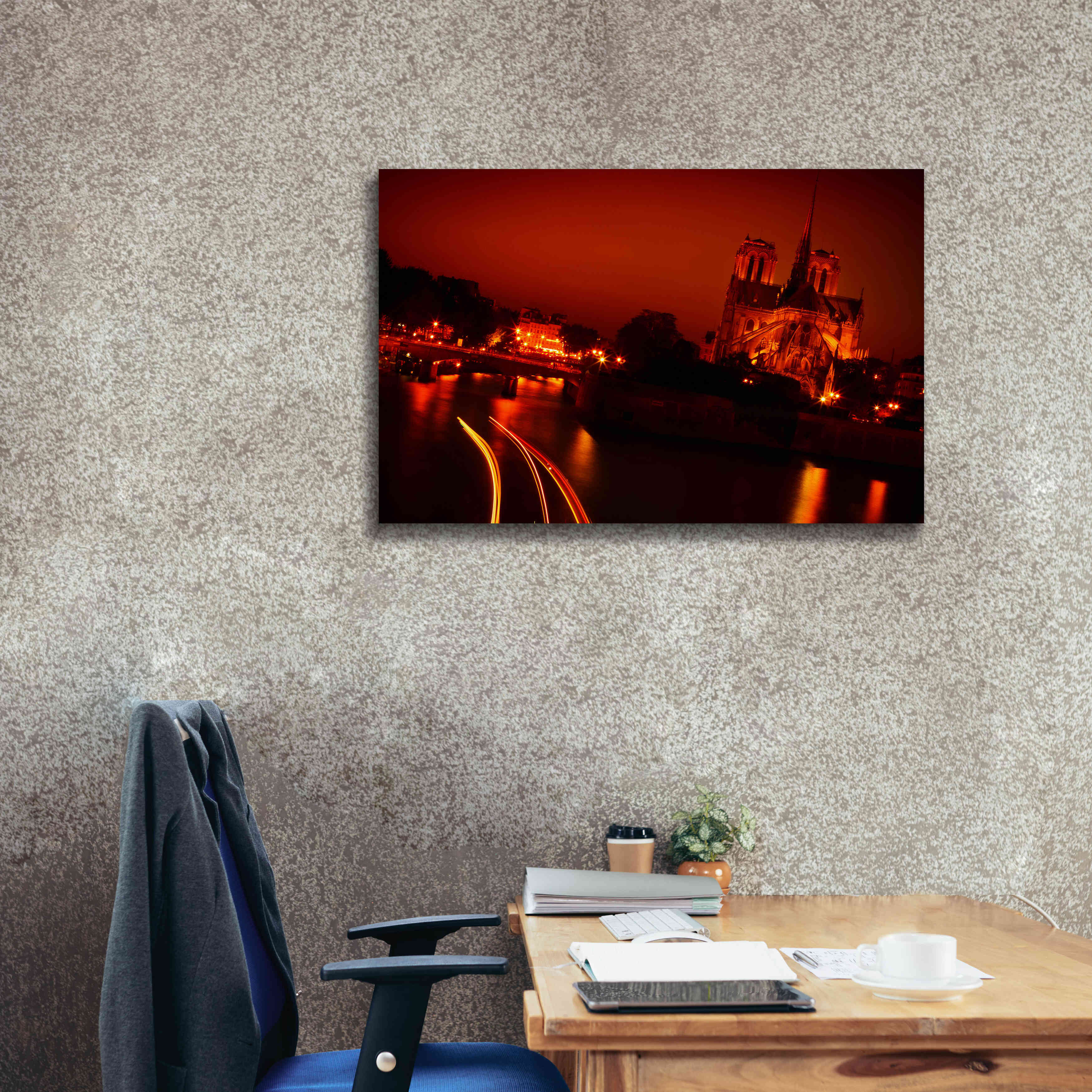 'Red Night' by Sebastien Lory, Giclee Canvas Wall Art,40 x 26