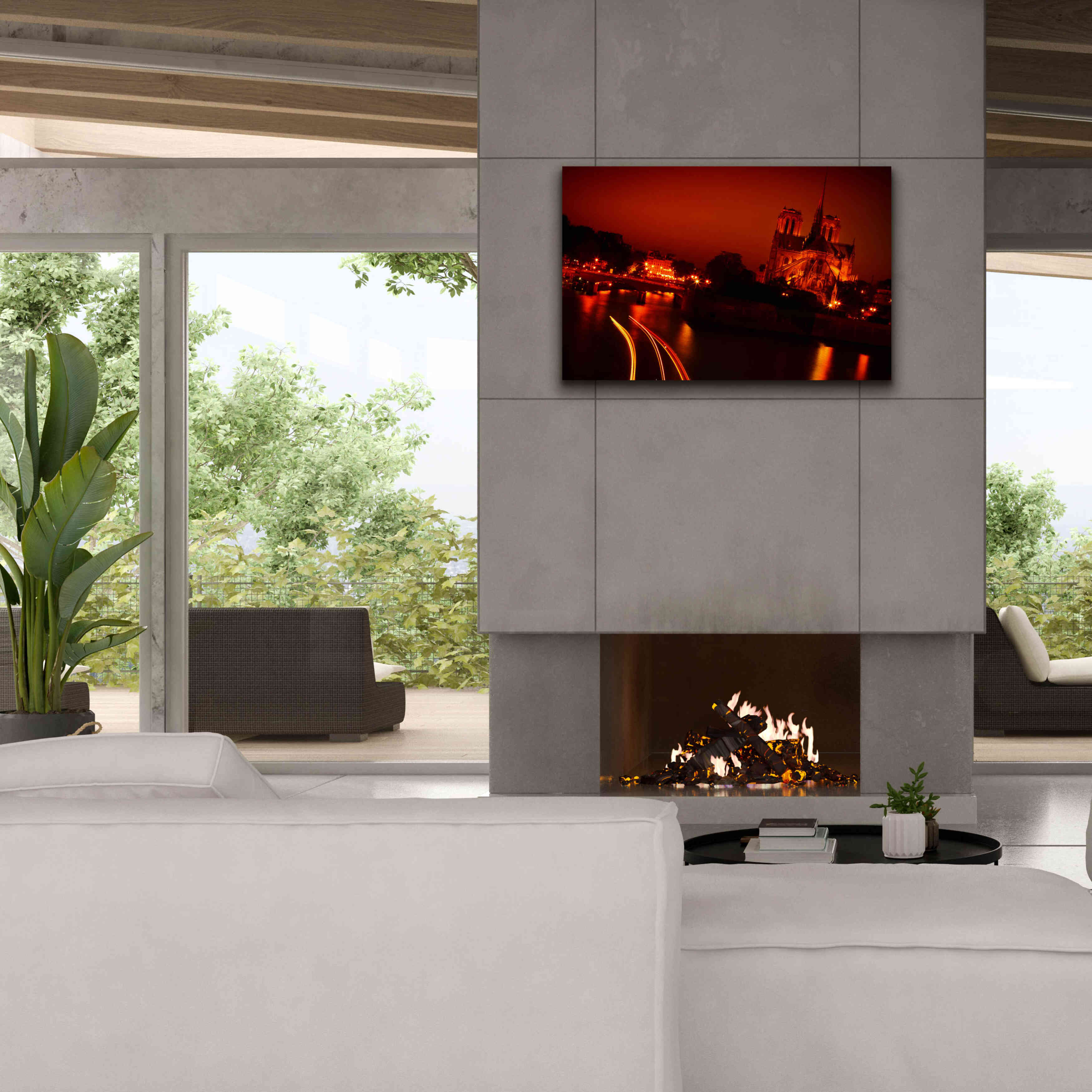 'Red Night' by Sebastien Lory, Giclee Canvas Wall Art,40 x 26