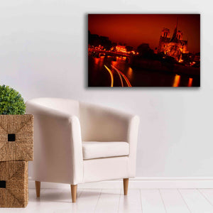 'Red Night' by Sebastien Lory, Giclee Canvas Wall Art,40 x 26
