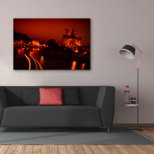 'Red Night' by Sebastien Lory, Giclee Canvas Wall Art,60 x 40