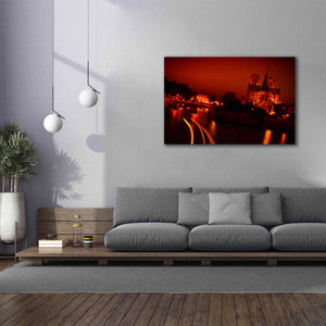 'Red Night' by Sebastien Lory, Giclee Canvas Wall Art,60 x 40