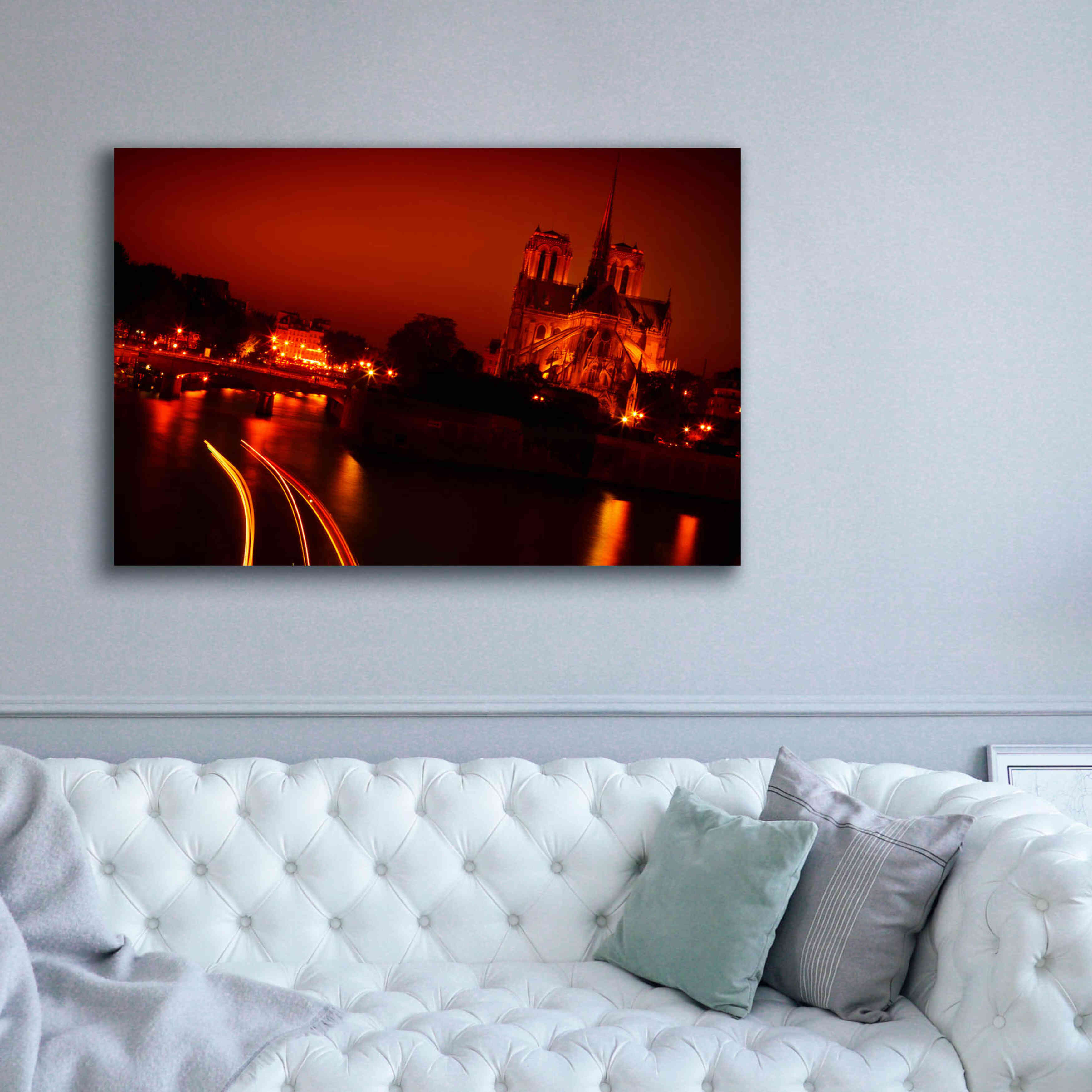 'Red Night' by Sebastien Lory, Giclee Canvas Wall Art,60 x 40