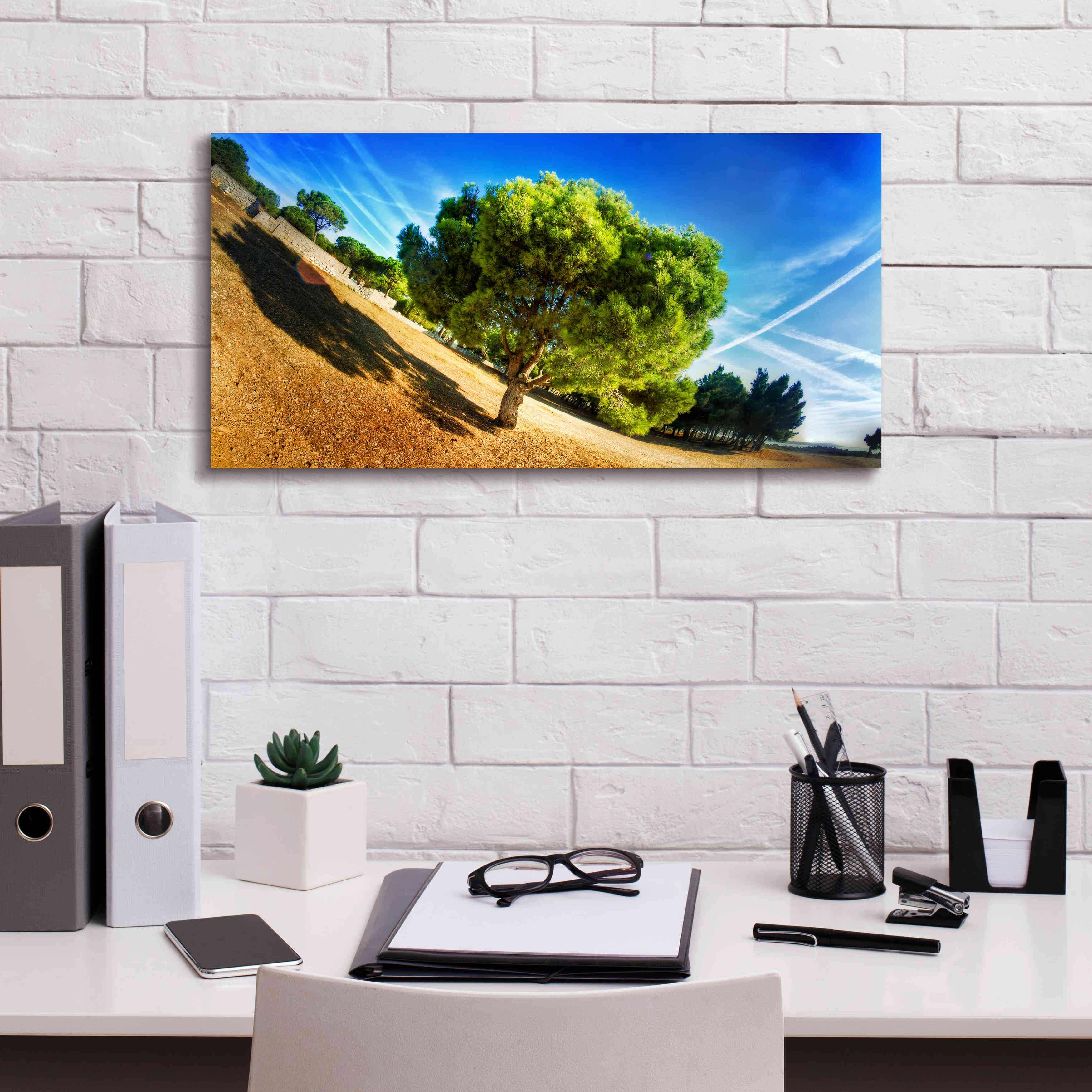 'Summer Tree' by Sebastien Lory, Giclee Canvas Wall Art,24 x 12