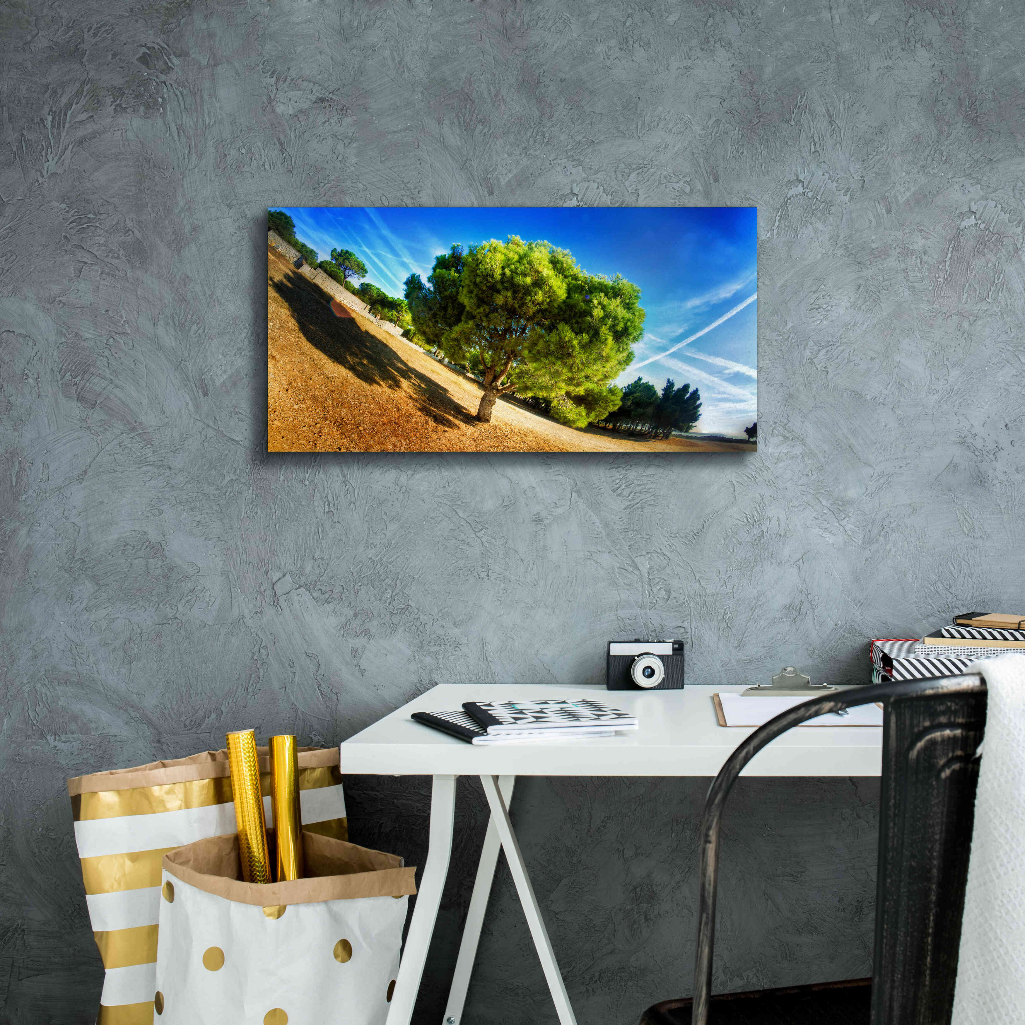 'Summer Tree' by Sebastien Lory, Giclee Canvas Wall Art,24 x 12