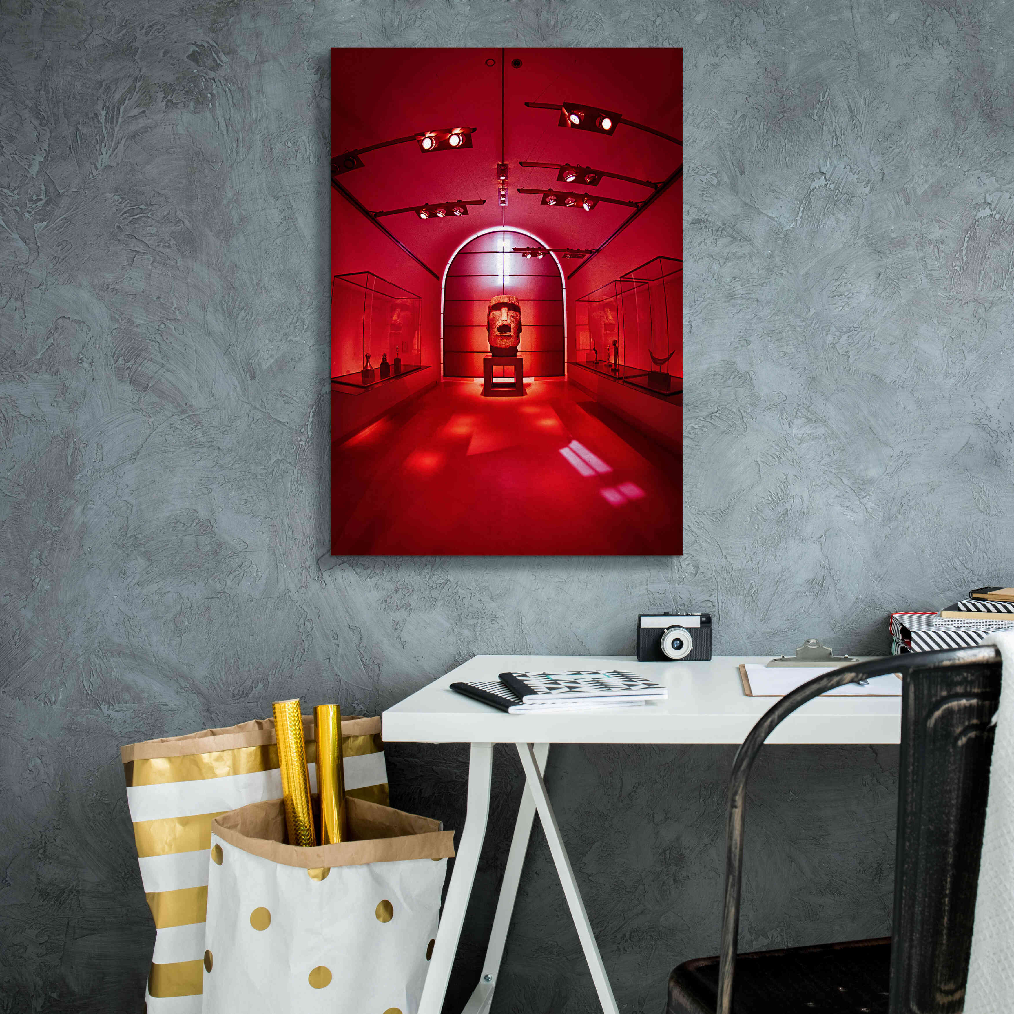 'Red Sculpture' by Sebastien Lory, Giclee Canvas Wall Art,18 x 26