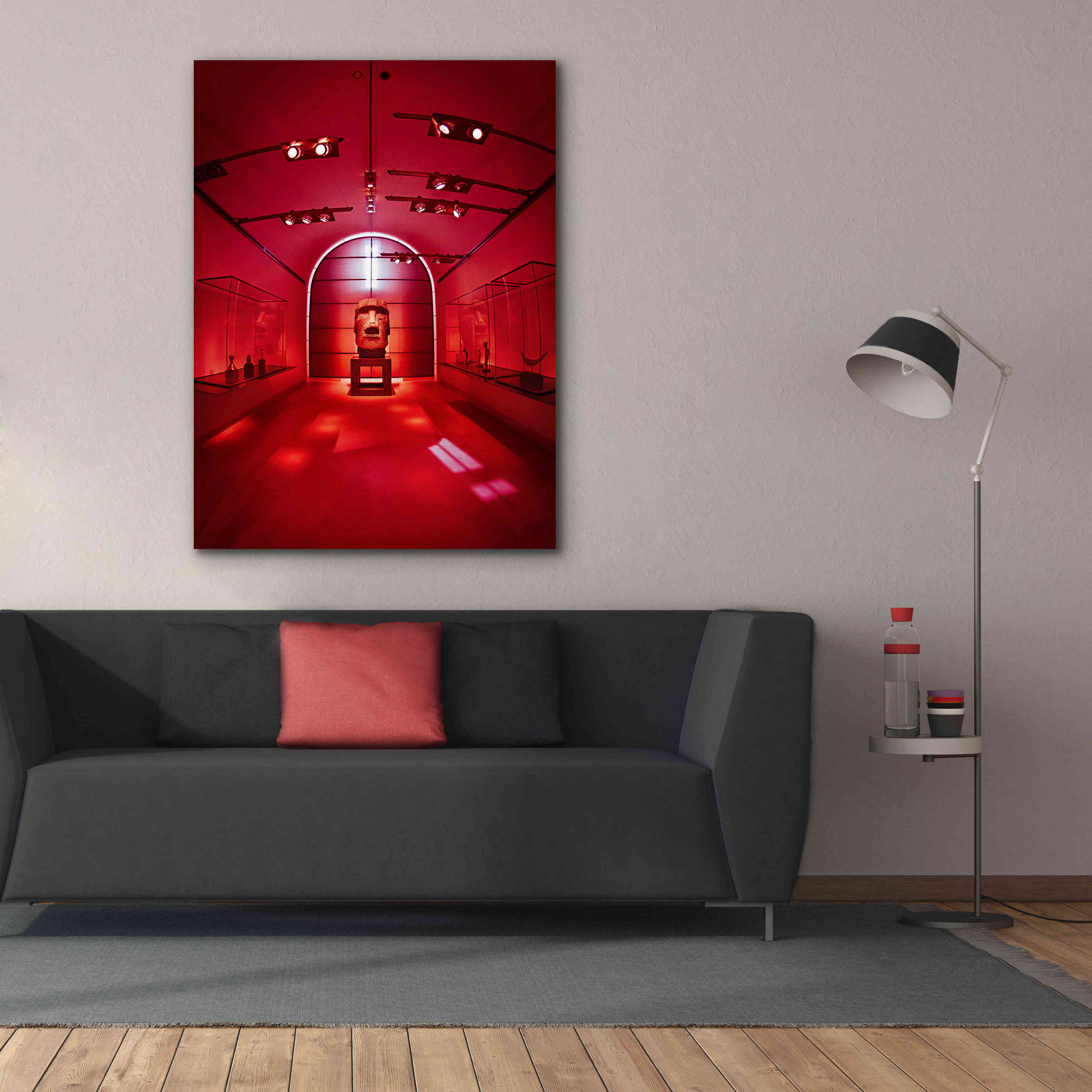 'Red Sculpture' by Sebastien Lory, Giclee Canvas Wall Art,40 x 54