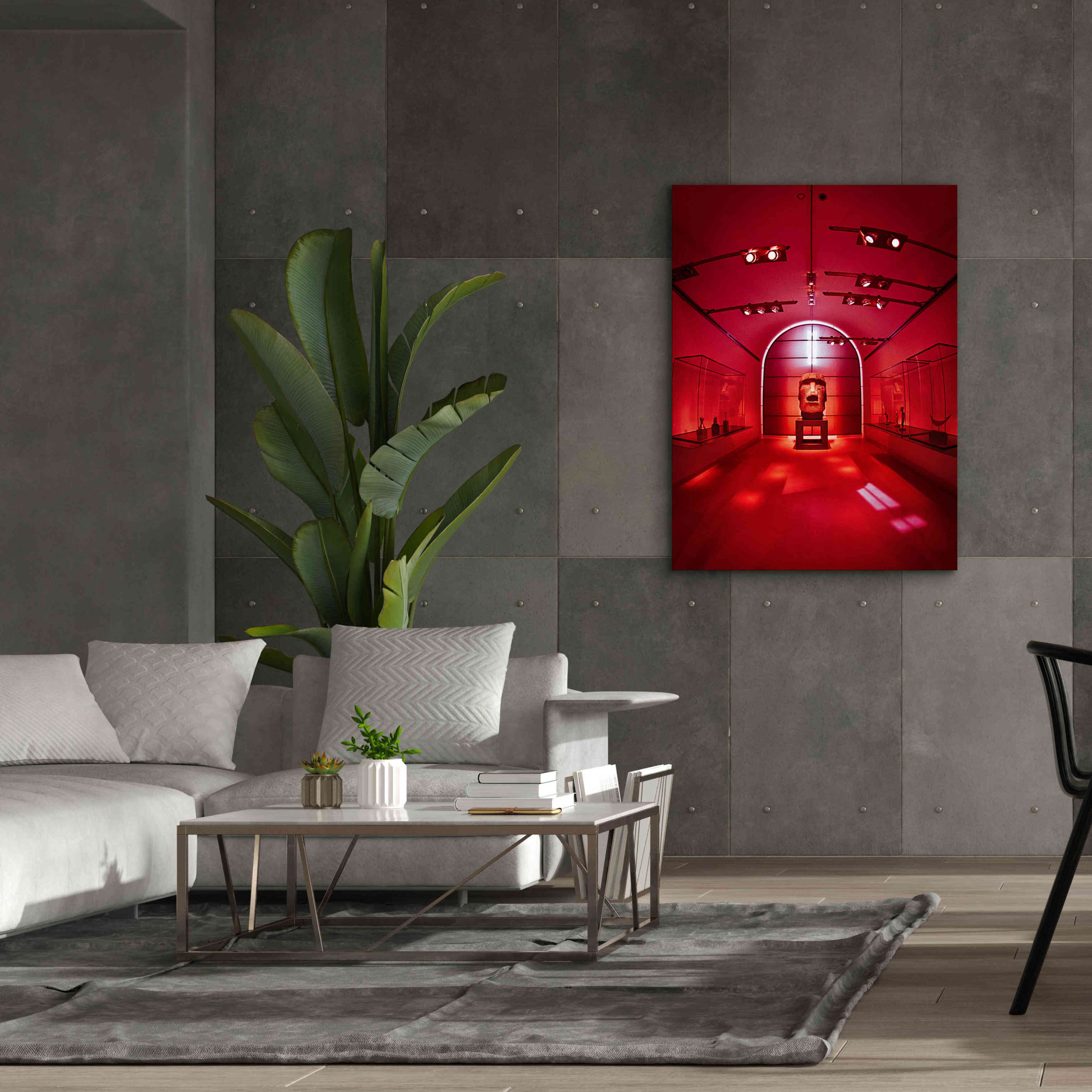 'Red Sculpture' by Sebastien Lory, Giclee Canvas Wall Art,40 x 54
