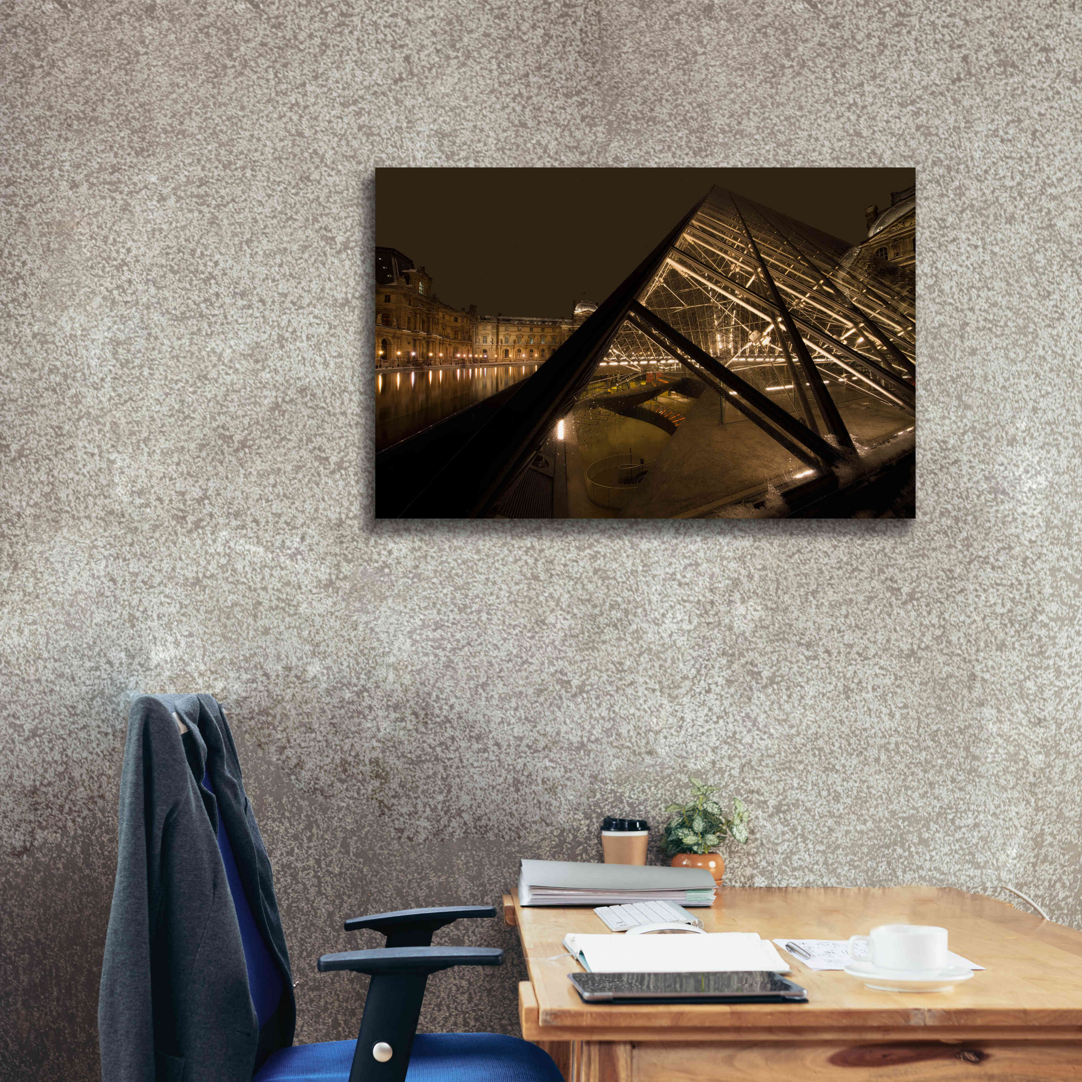 'Louvre 2' by Sebastien Lory, Giclee Canvas Wall Art,40 x 26