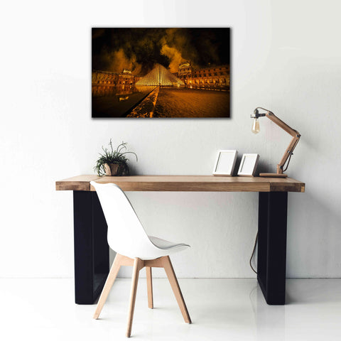 Image of 'Lourve Pyramid' by Sebastien Lory, Giclee Canvas Wall Art,40 x 26