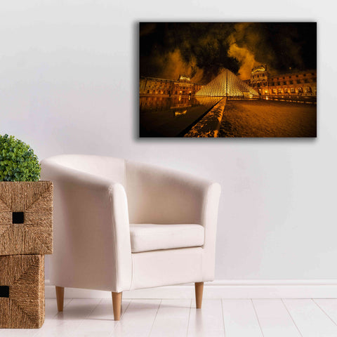 Image of 'Lourve Pyramid' by Sebastien Lory, Giclee Canvas Wall Art,40 x 26