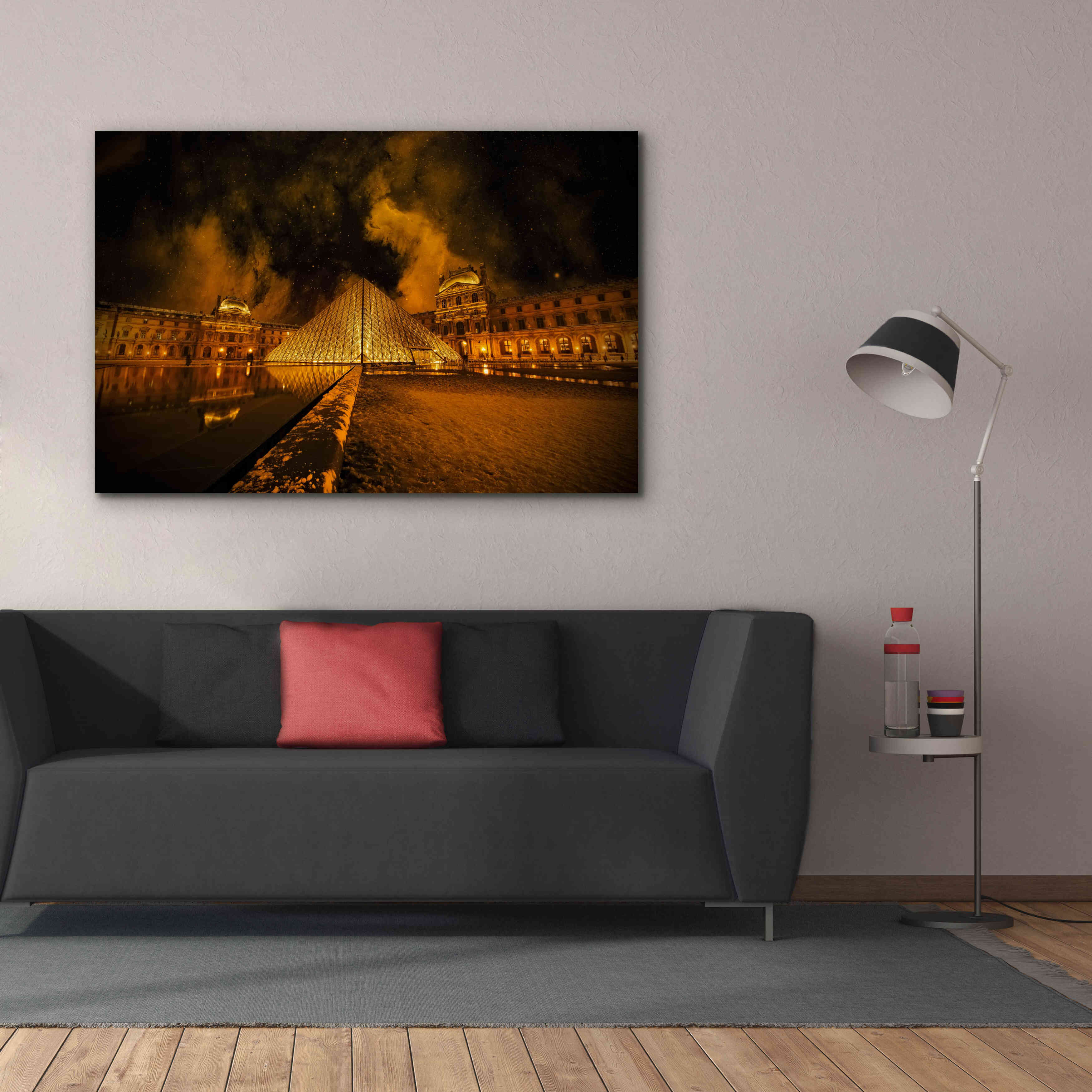 'Lourve Pyramid' by Sebastien Lory, Giclee Canvas Wall Art,60 x 40