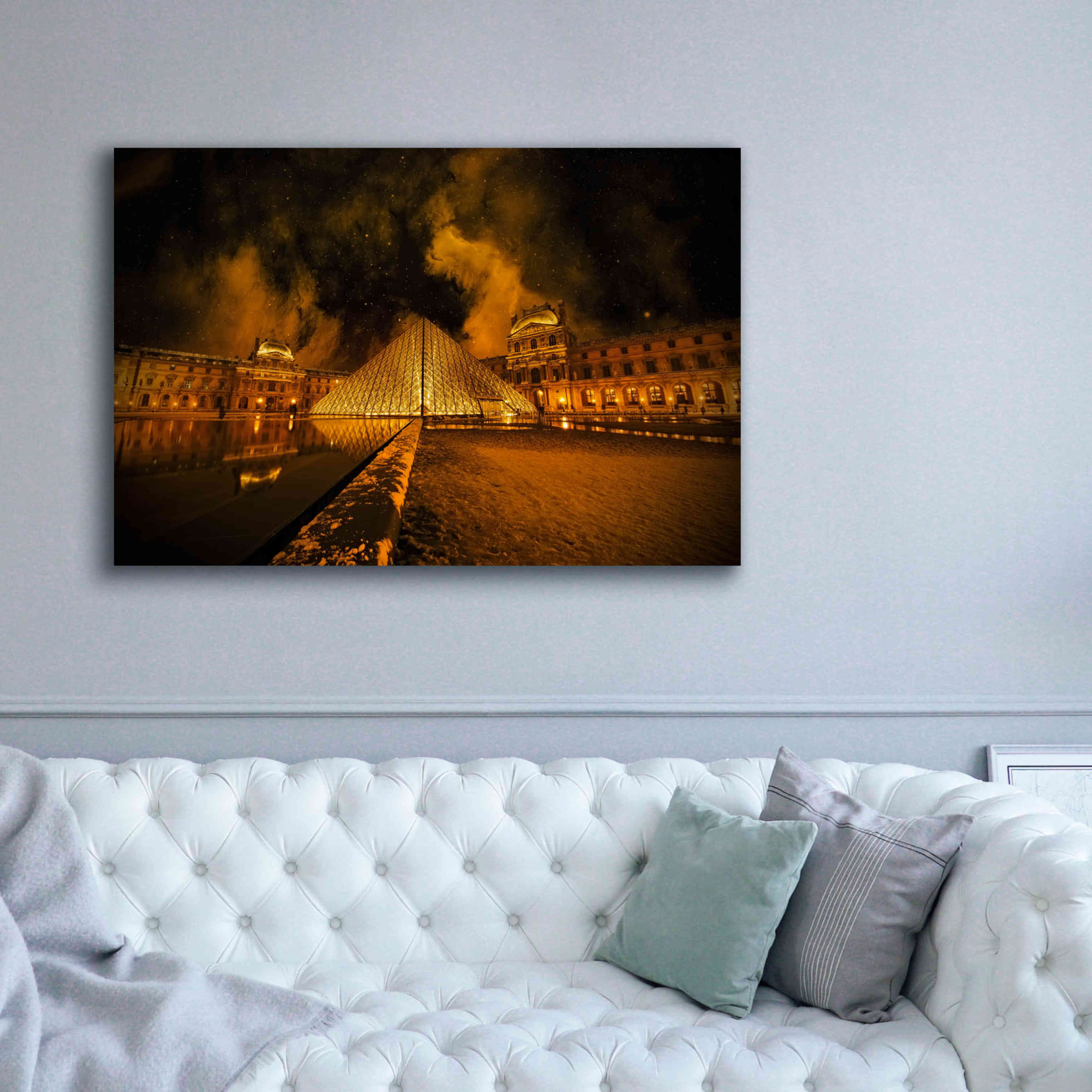 'Lourve Pyramid' by Sebastien Lory, Giclee Canvas Wall Art,60 x 40
