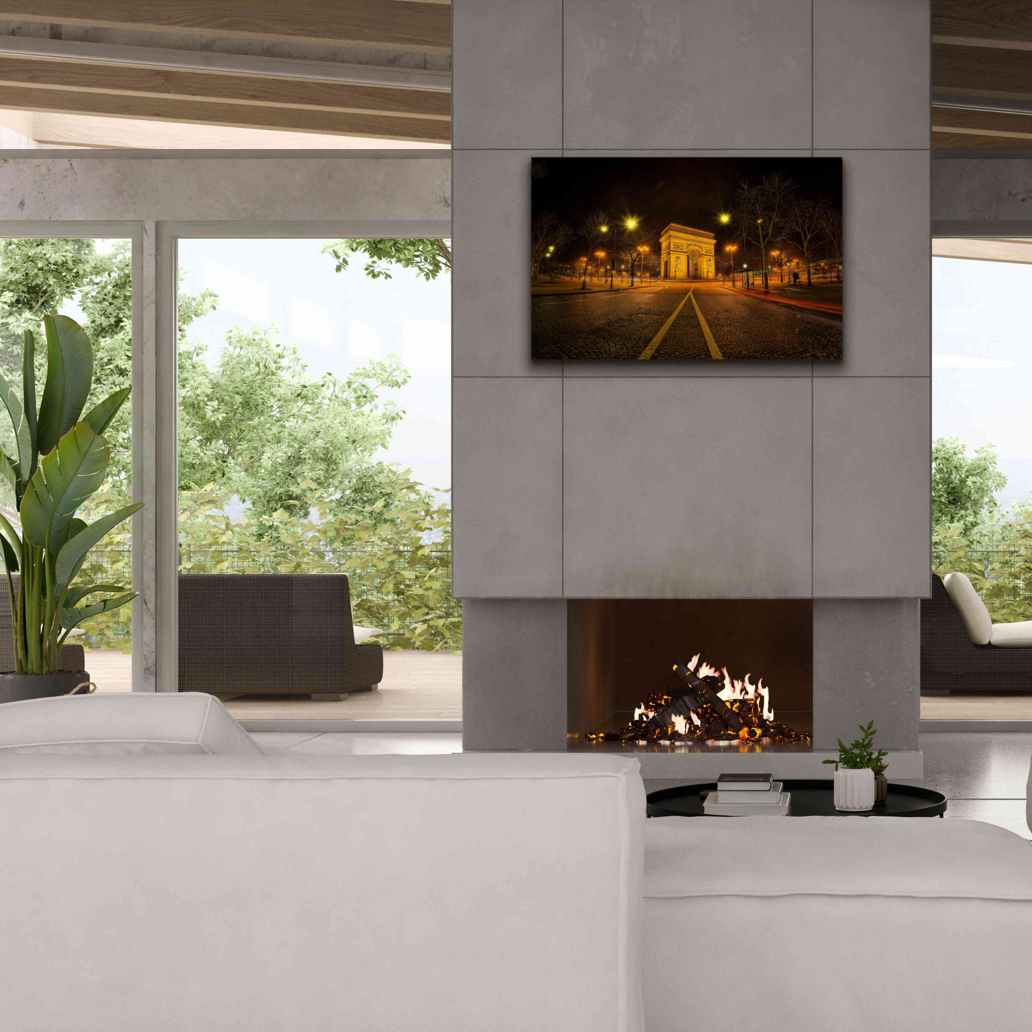 'Arc Night' by Sebastien Lory, Giclee Canvas Wall Art,40 x 26