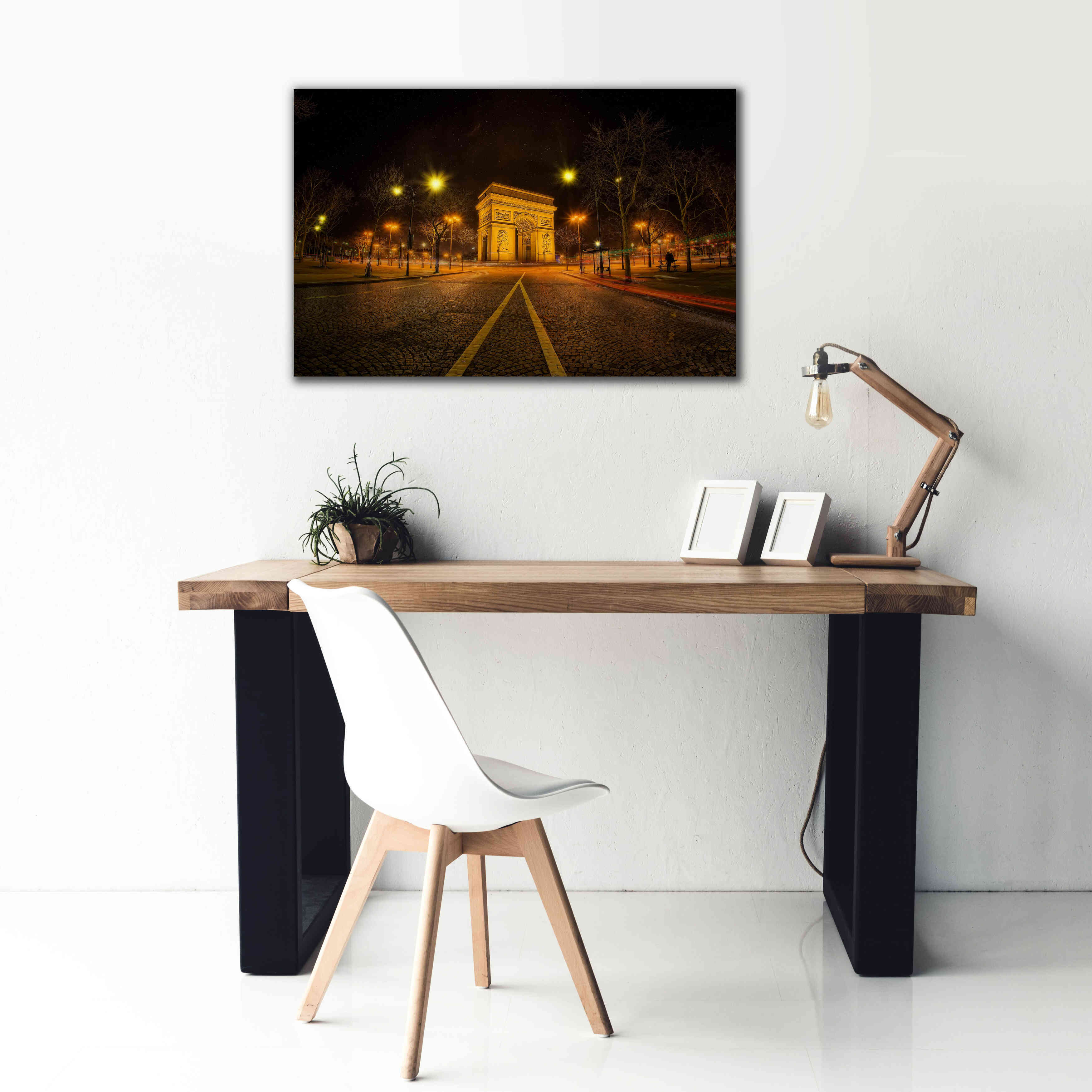 'Arc Night' by Sebastien Lory, Giclee Canvas Wall Art,40 x 26