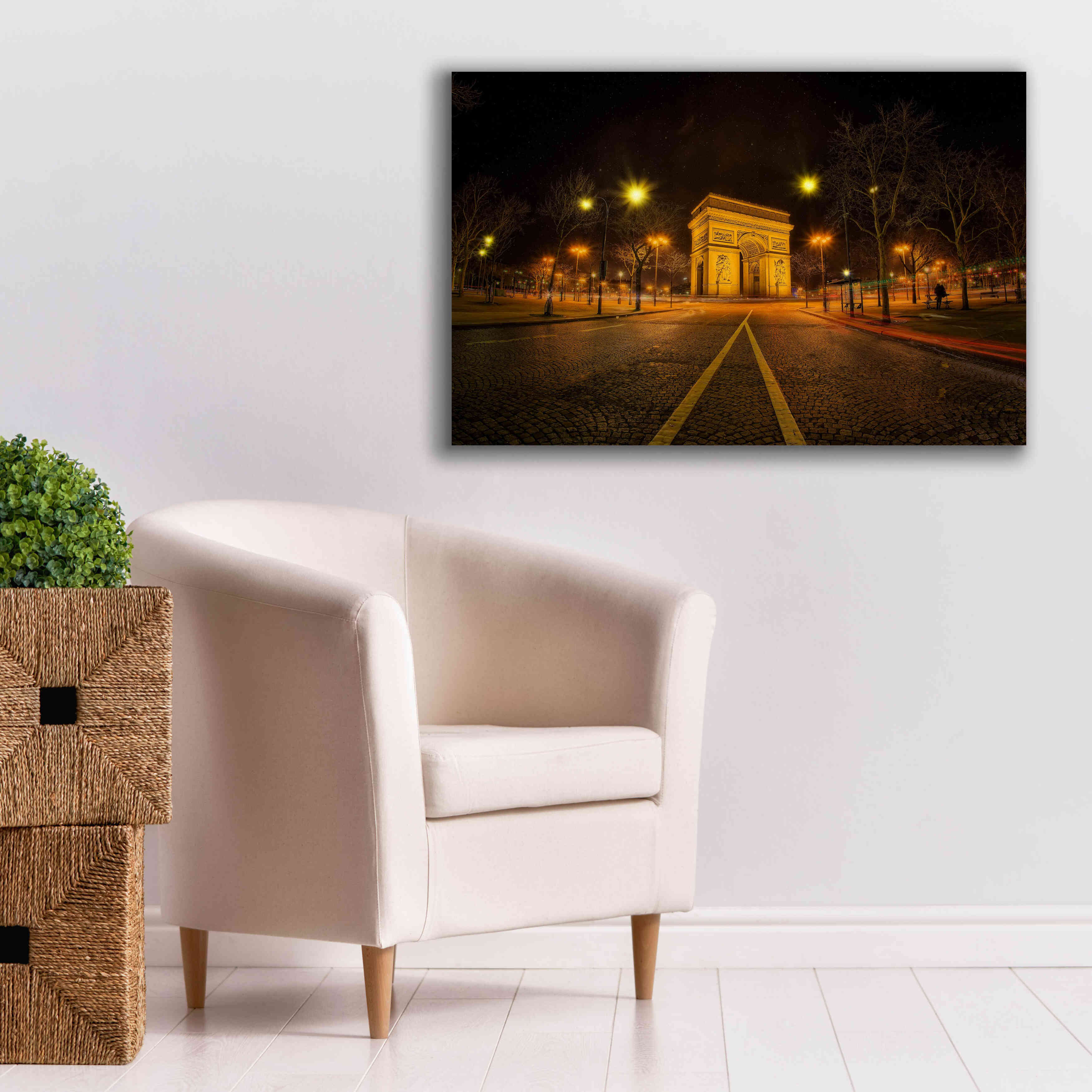 'Arc Night' by Sebastien Lory, Giclee Canvas Wall Art,40 x 26