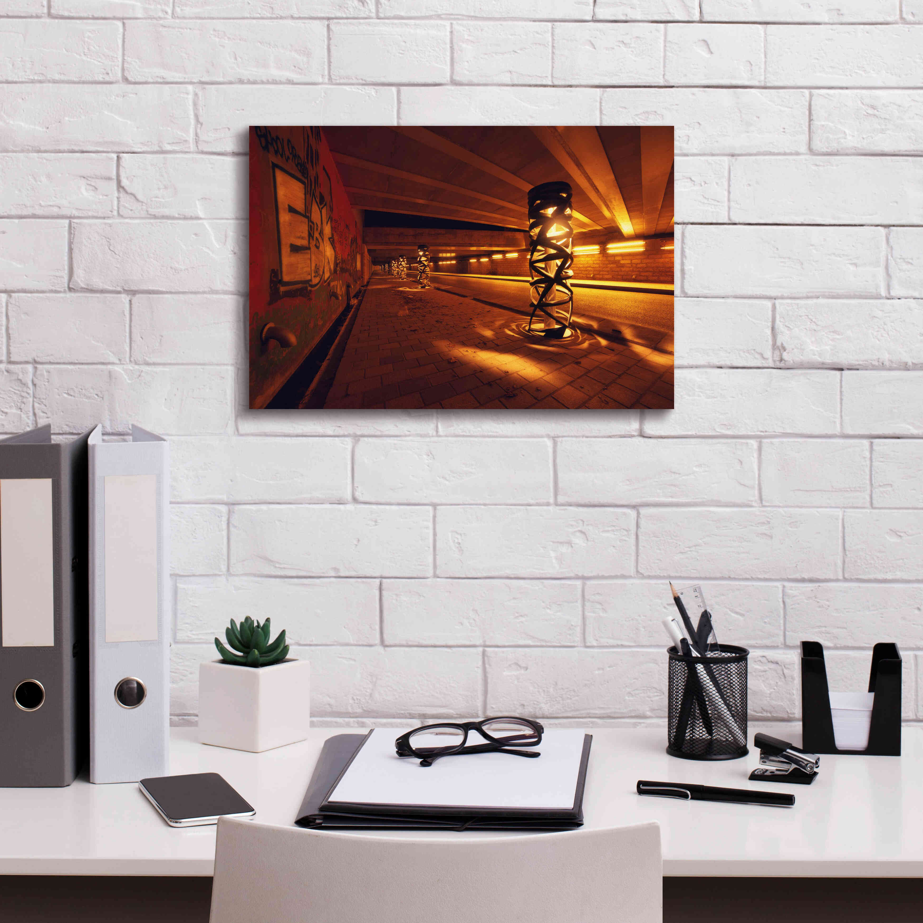 'Light Bridge' by Sebastien Lory, Giclee Canvas Wall Art,18 x 12