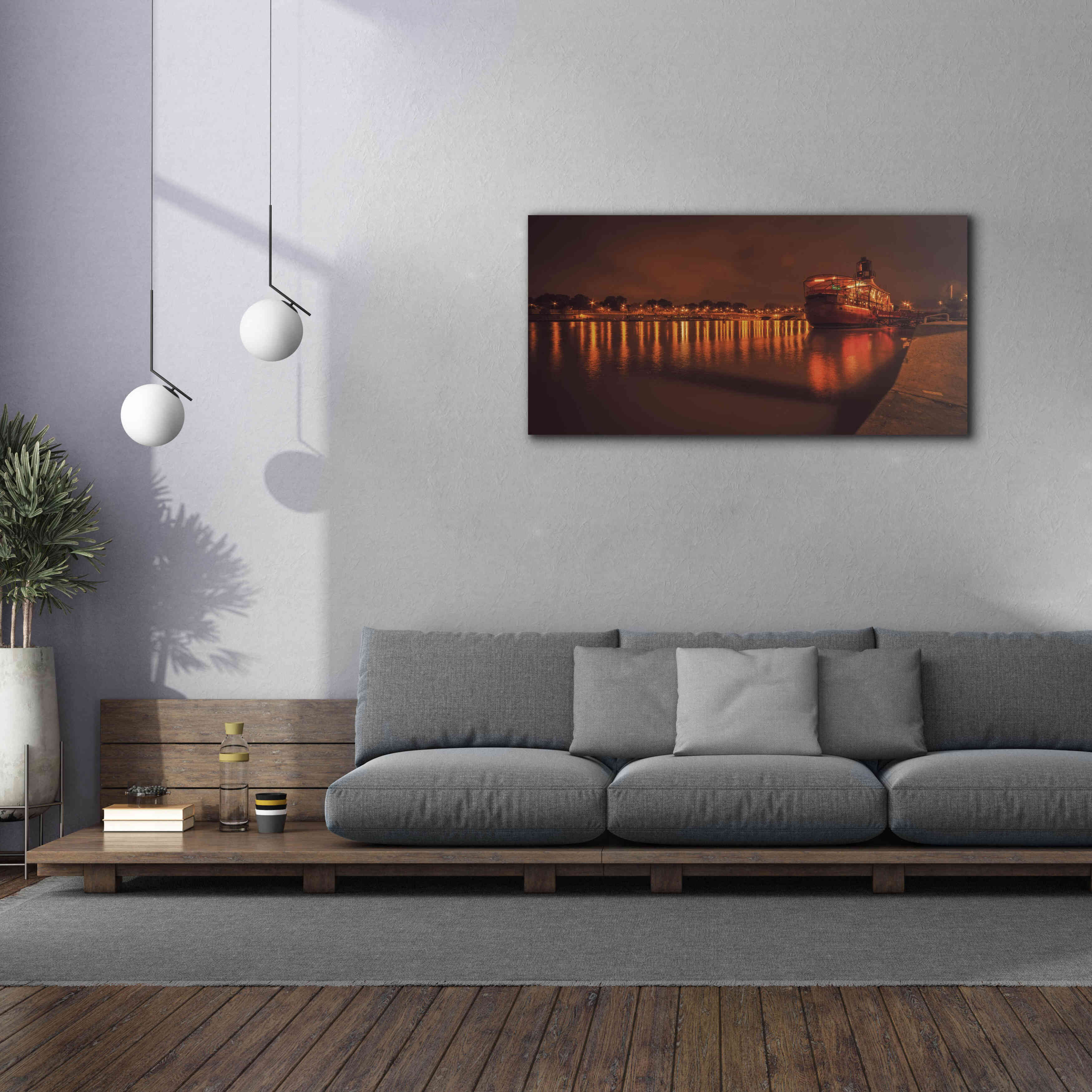 'Paris Lost Boat' by Sebastien Lory, Giclee Canvas Wall Art,60 x 30