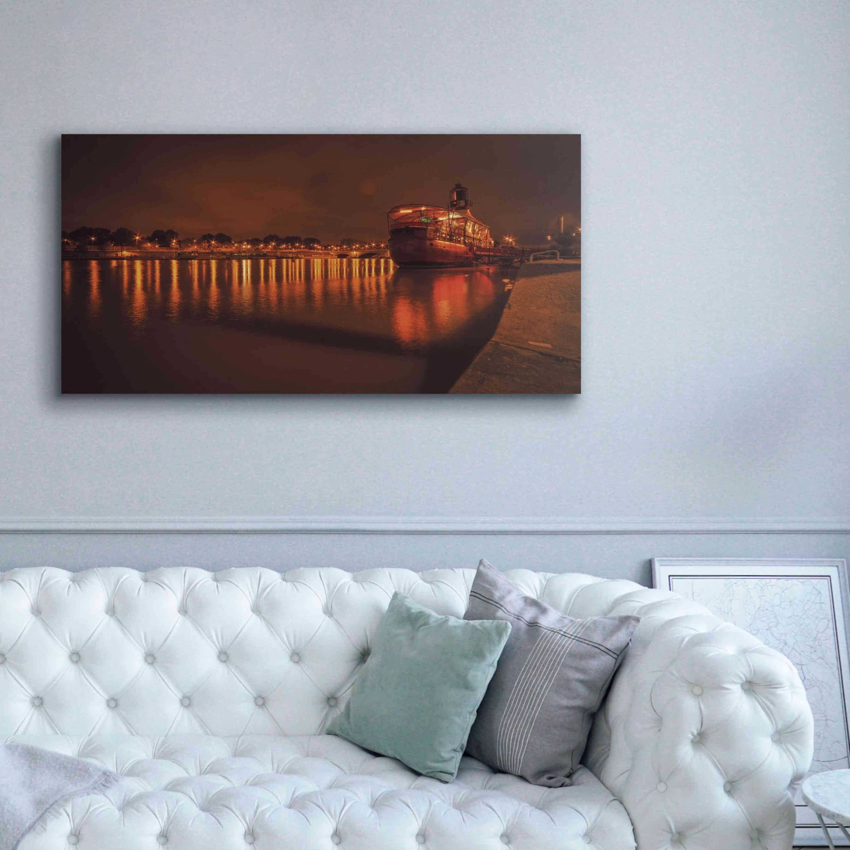 'Paris Lost Boat' by Sebastien Lory, Giclee Canvas Wall Art,60 x 30