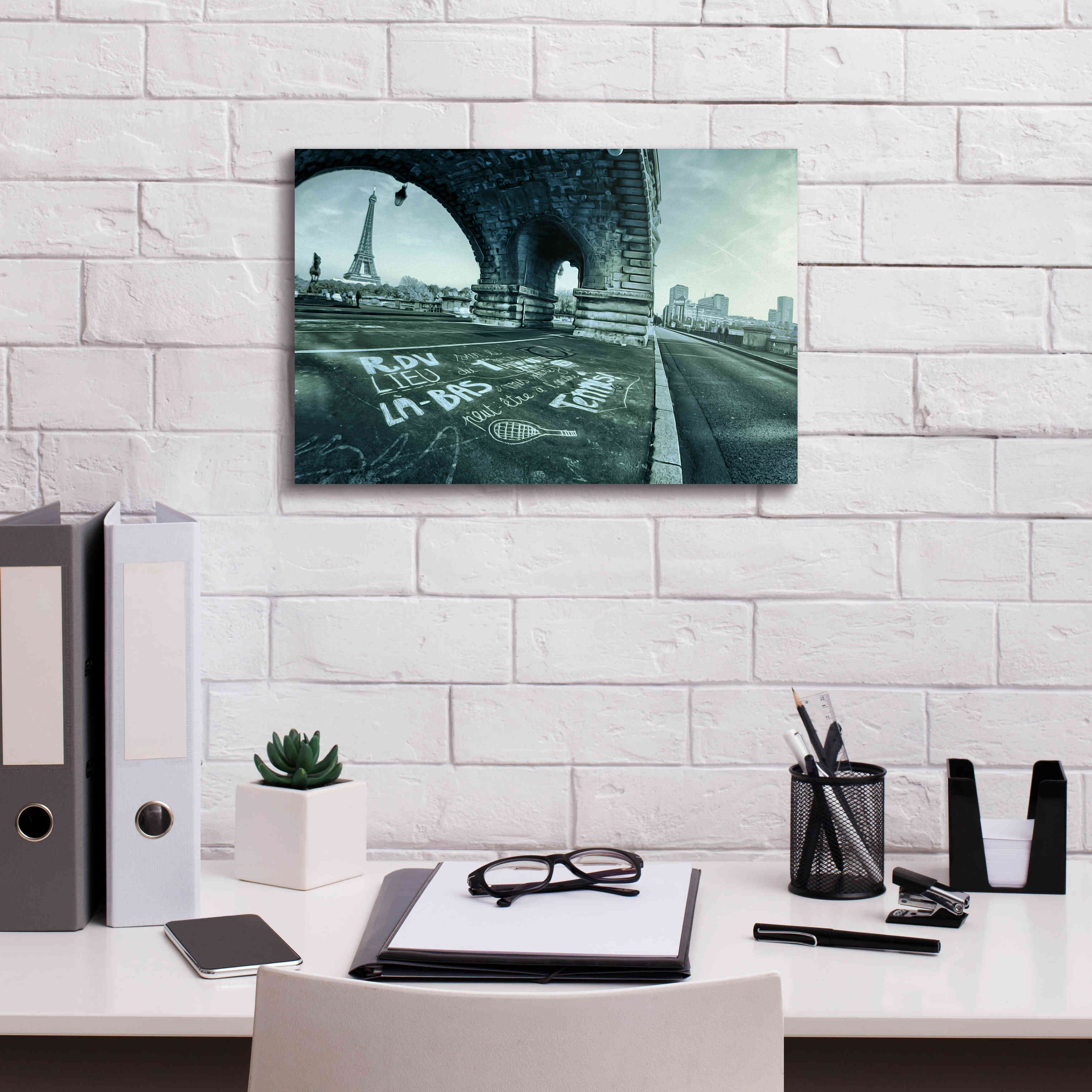 'Paris Tennis' by Sebastien Lory, Giclee Canvas Wall Art,18 x 12