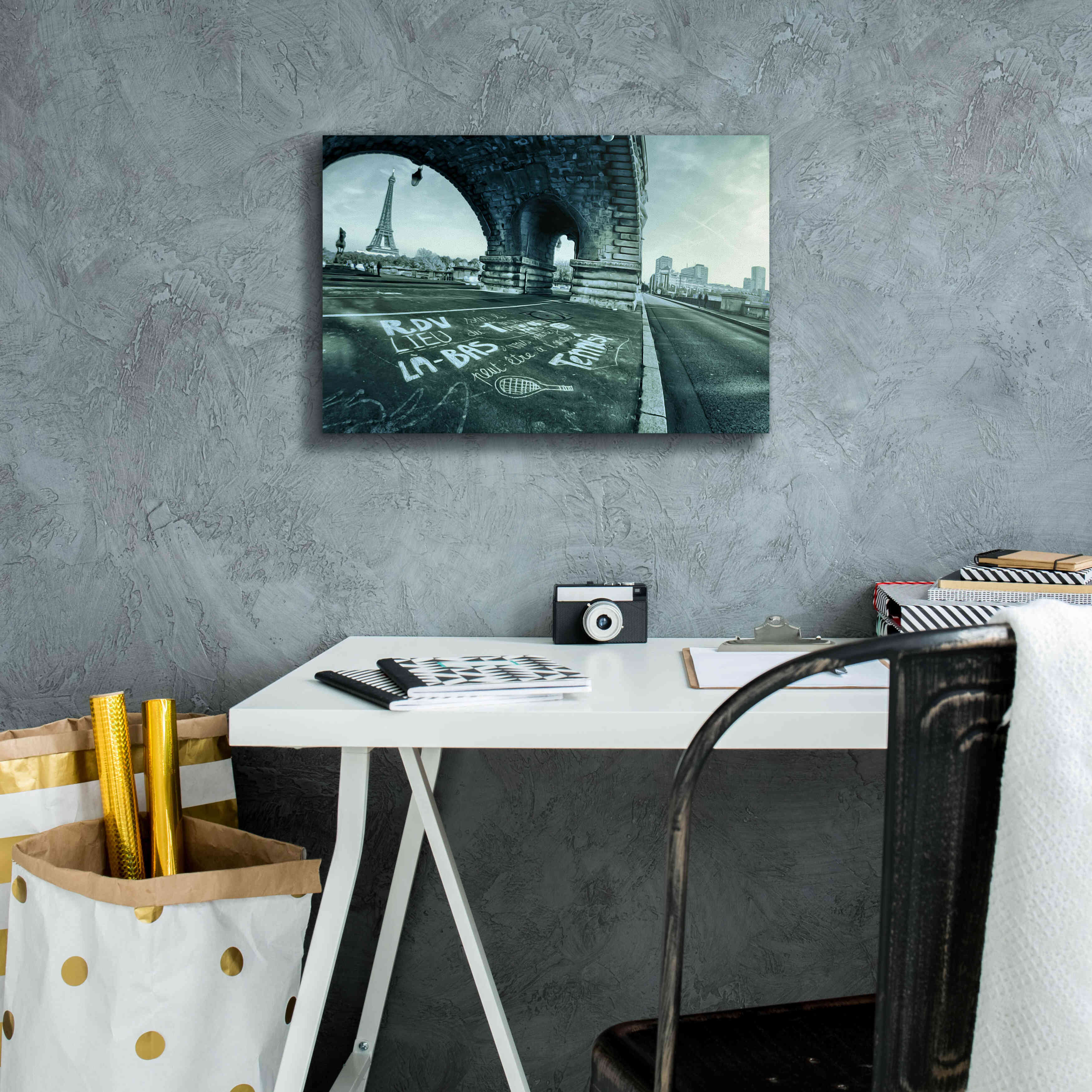 'Paris Tennis' by Sebastien Lory, Giclee Canvas Wall Art,18 x 12