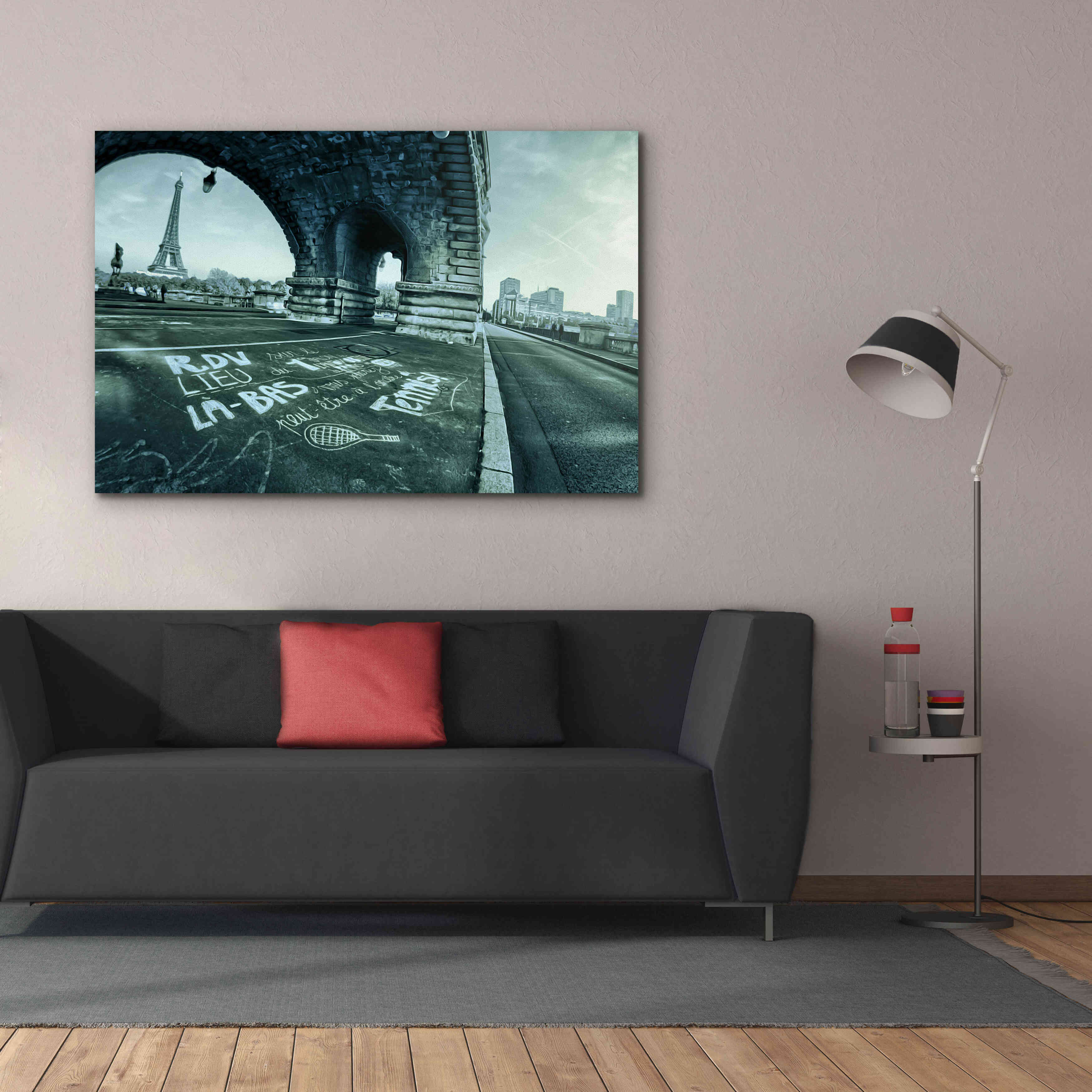 'Paris Tennis' by Sebastien Lory, Giclee Canvas Wall Art,60 x 40