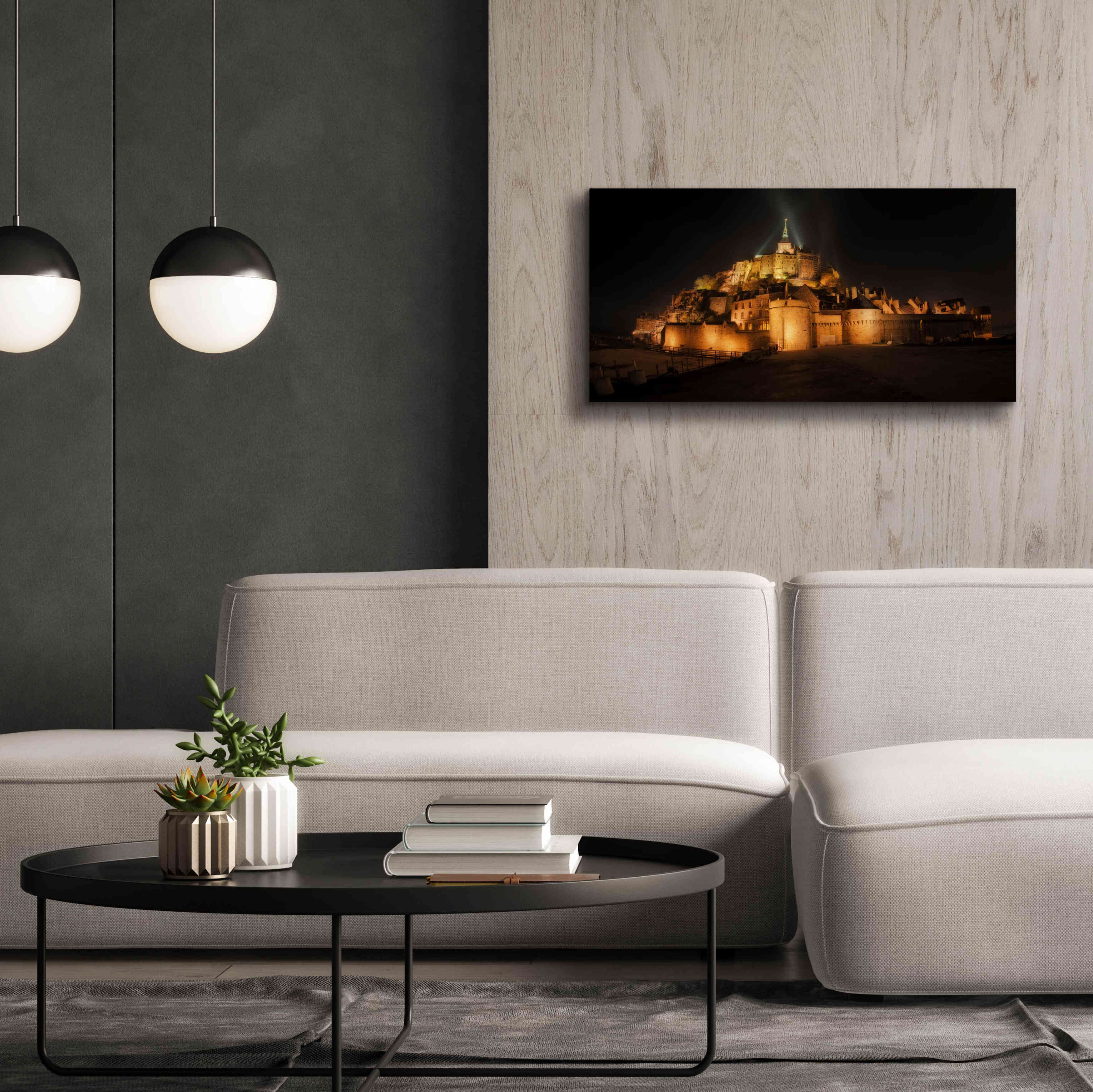 'Mont St Michel' by Sebastien Lory, Giclee Canvas Wall Art,40 x 20