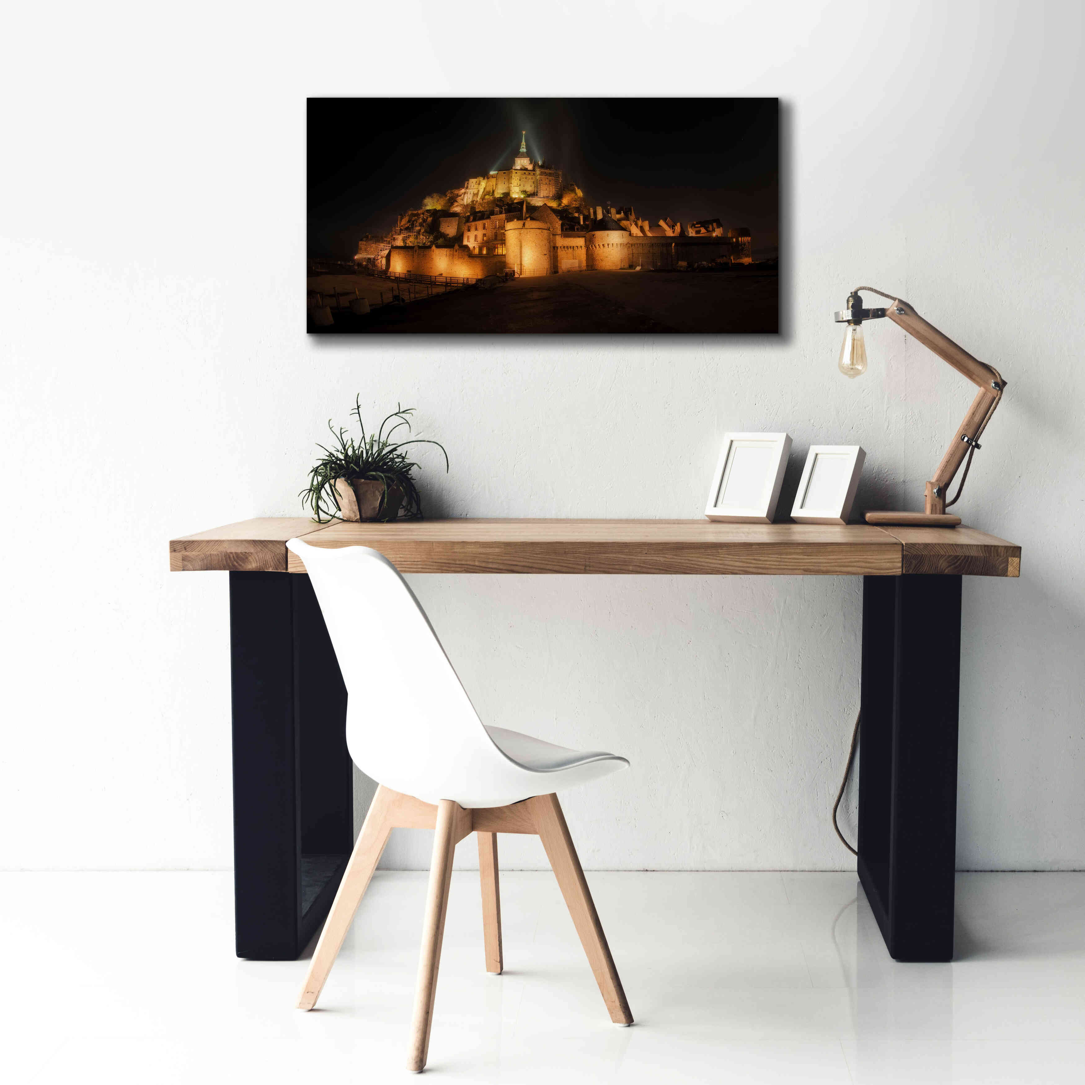 'Mont St Michel' by Sebastien Lory, Giclee Canvas Wall Art,40 x 20
